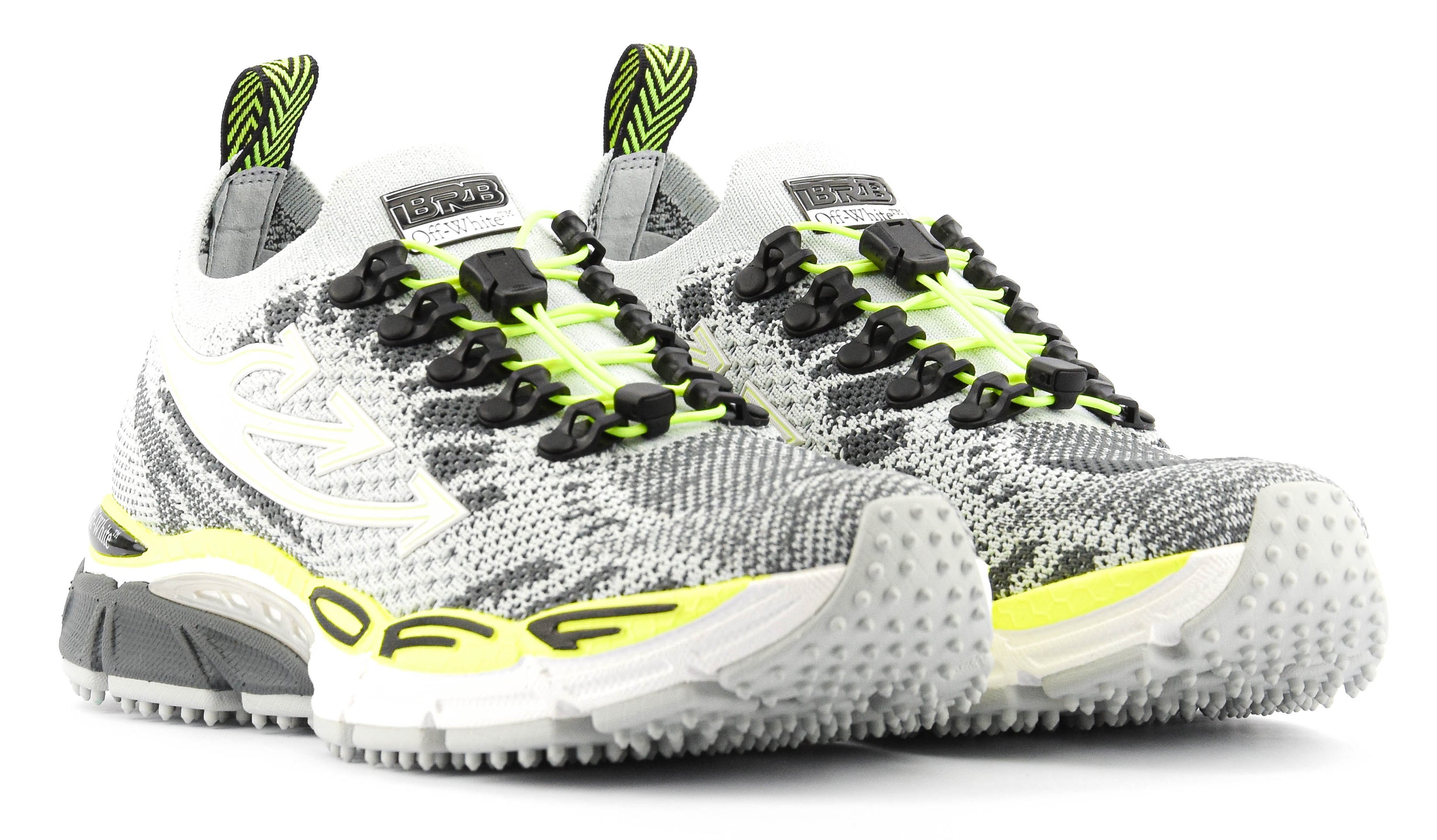 OFF WHITE BE RIGHT BACK KNIT LIGHT GREY YELLOW FLUO