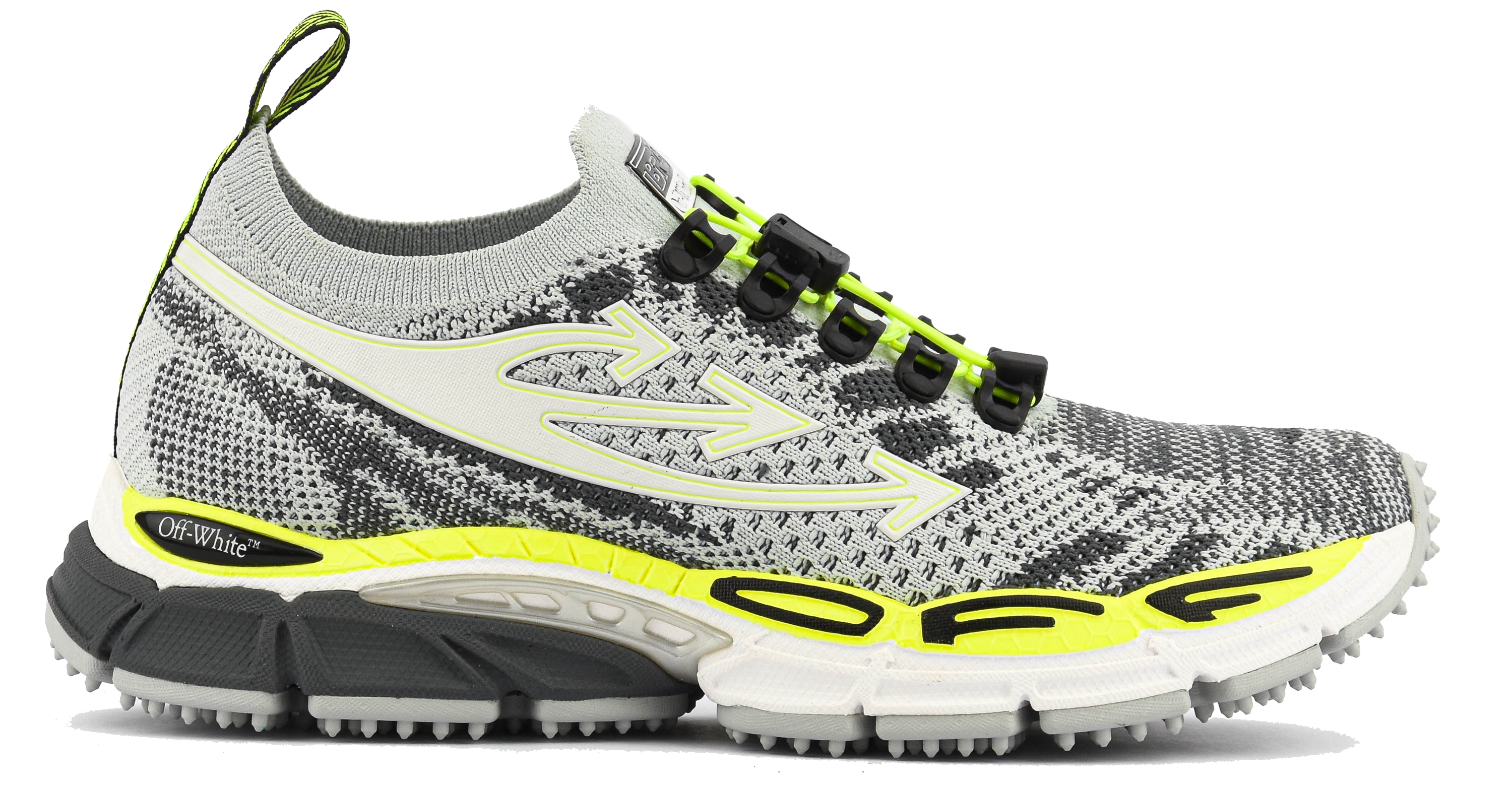 OFF WHITE BE RIGHT BACK KNIT LIGHT GREY YELLOW FLUO