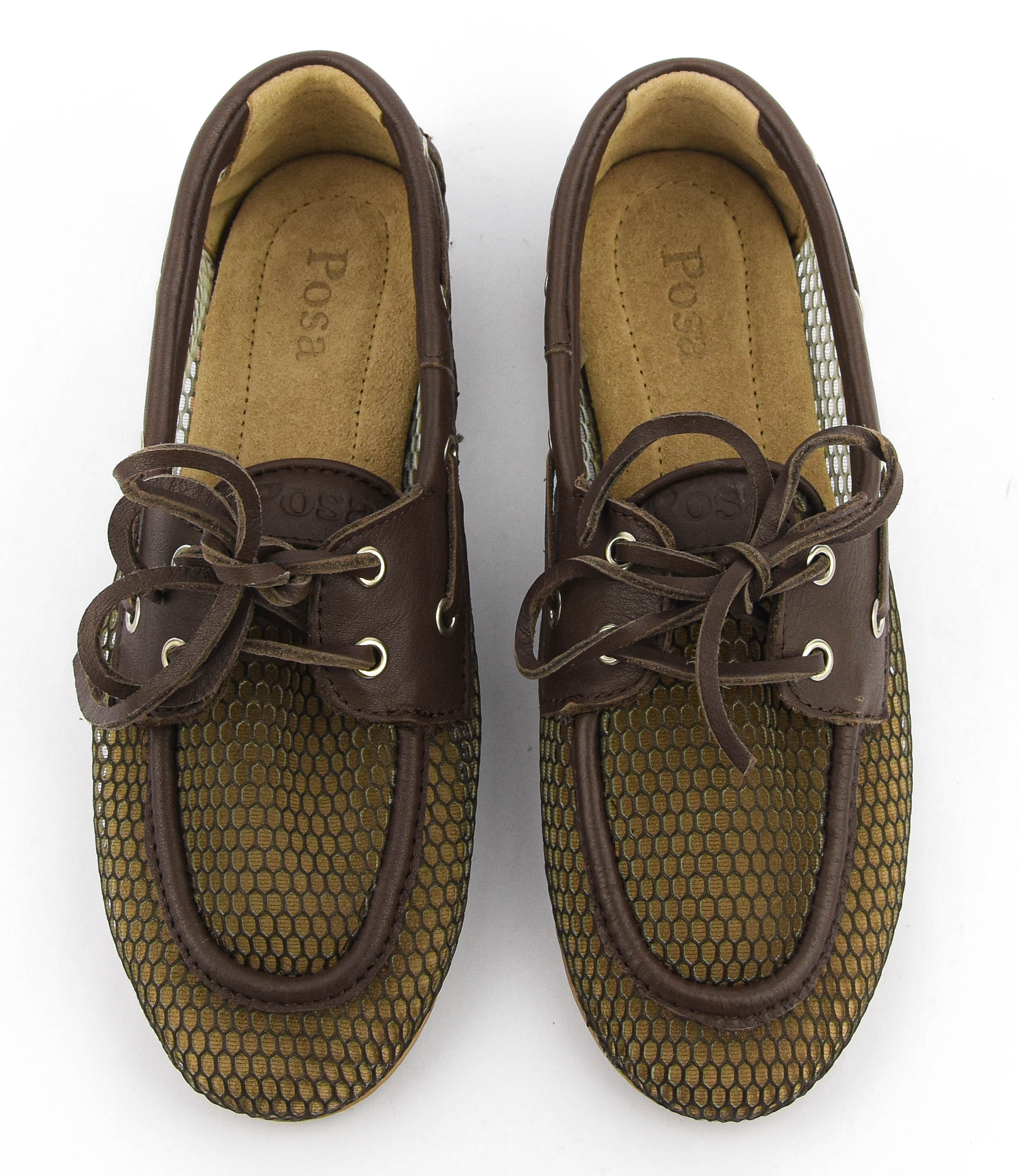 POSA BOAT LOAFER MESH DARK BROWN