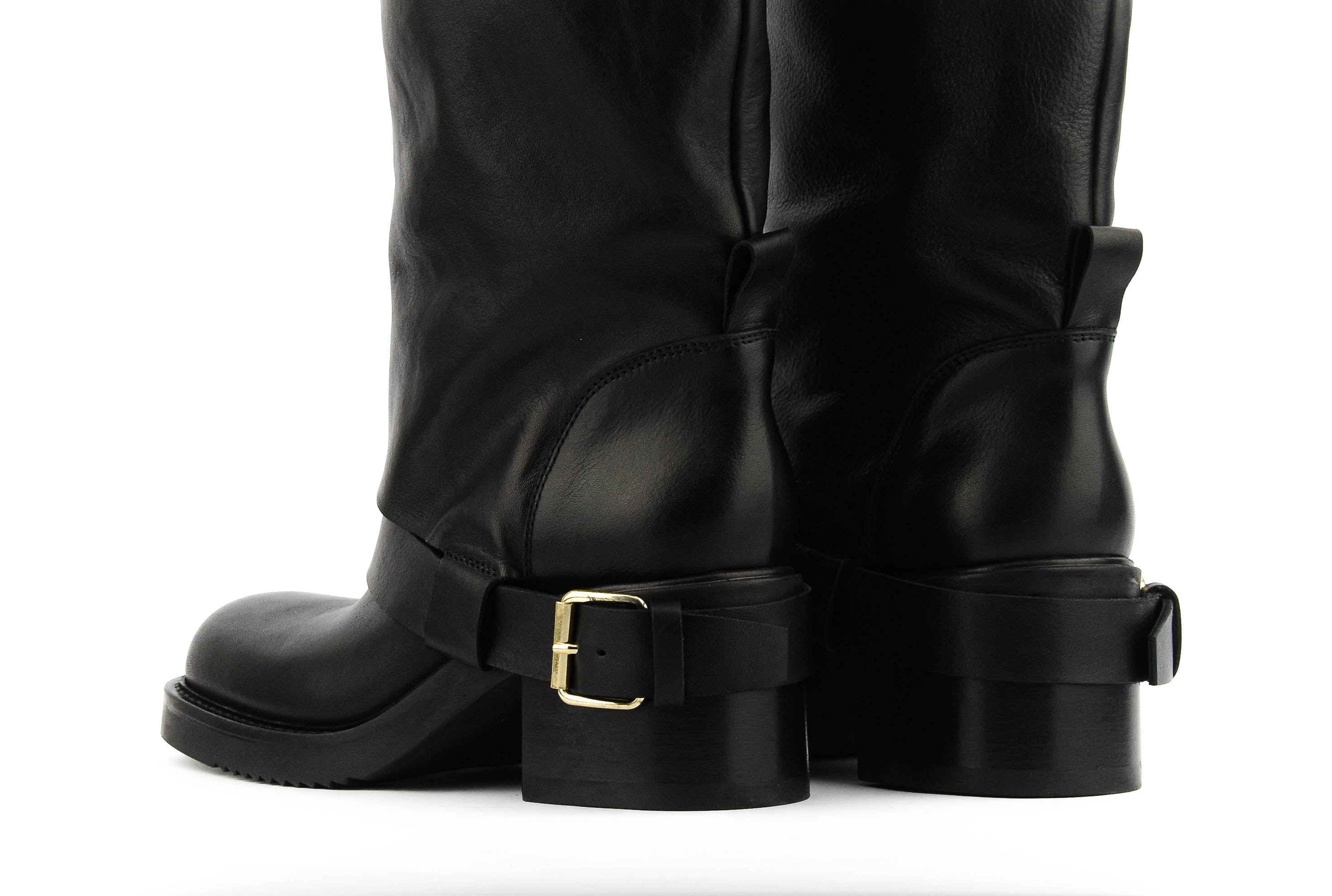 ELENA IACHI HOODED BIKER BLACK/GOLD