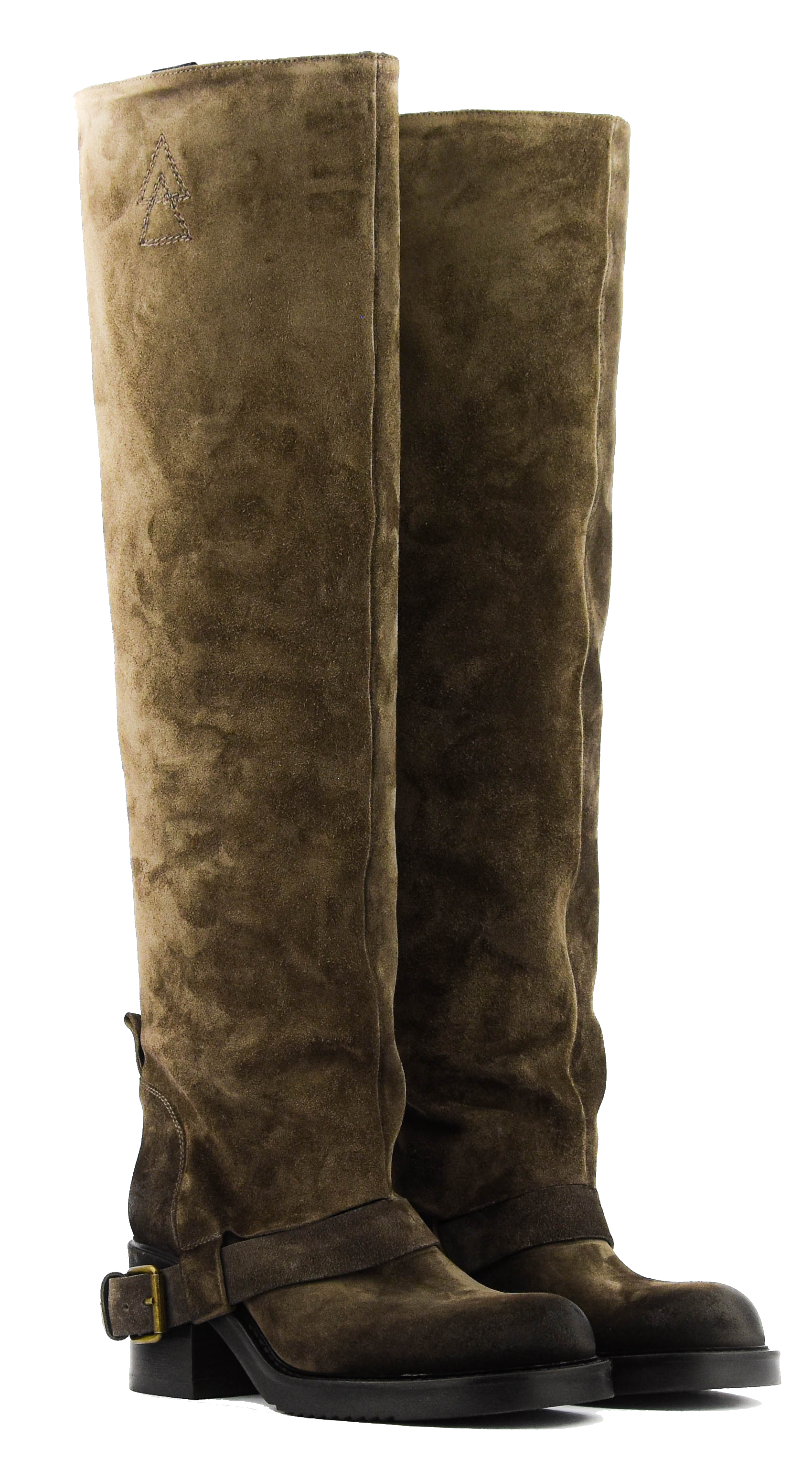ELENA IACHI HOODED BIKER GREY SUEDE