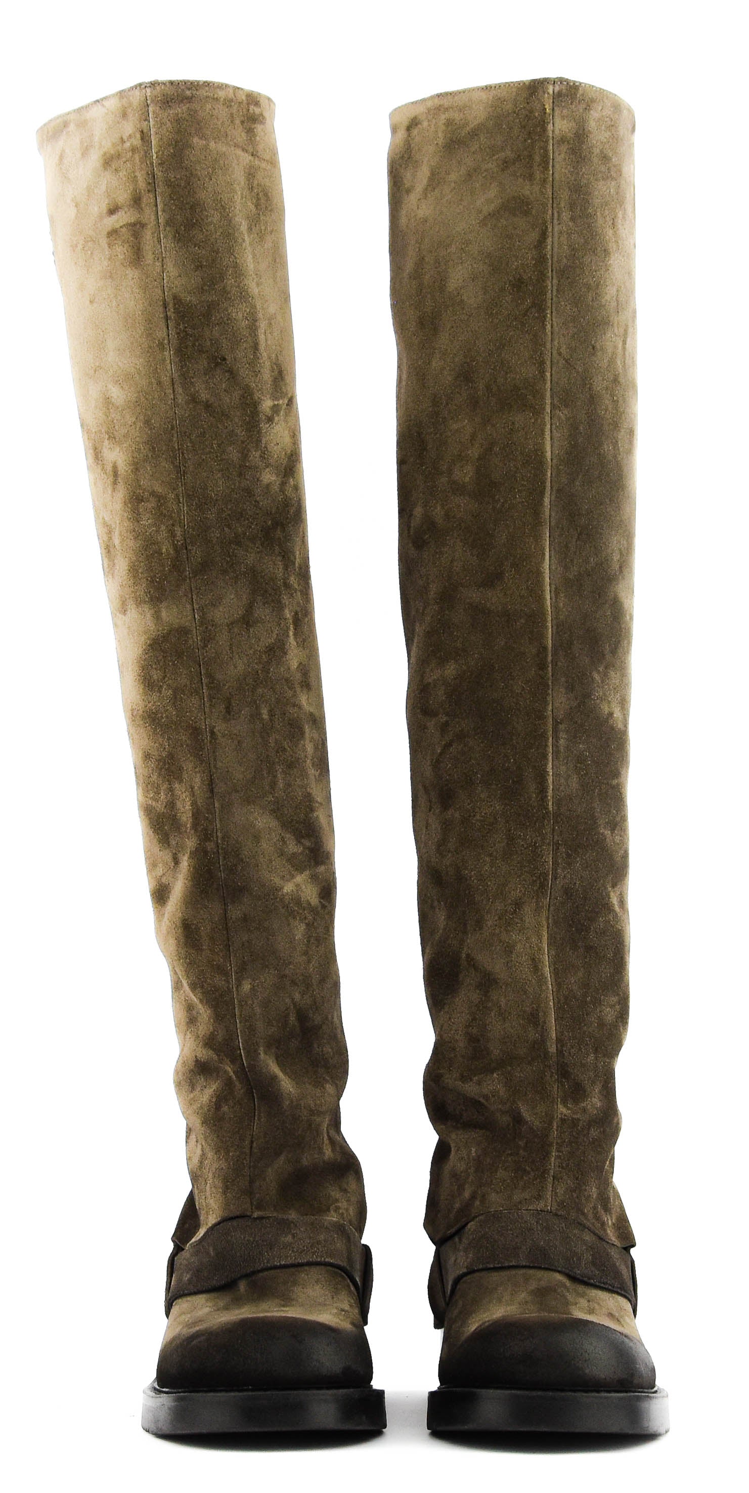 ELENA IACHI HOODED BIKER GREY SUEDE