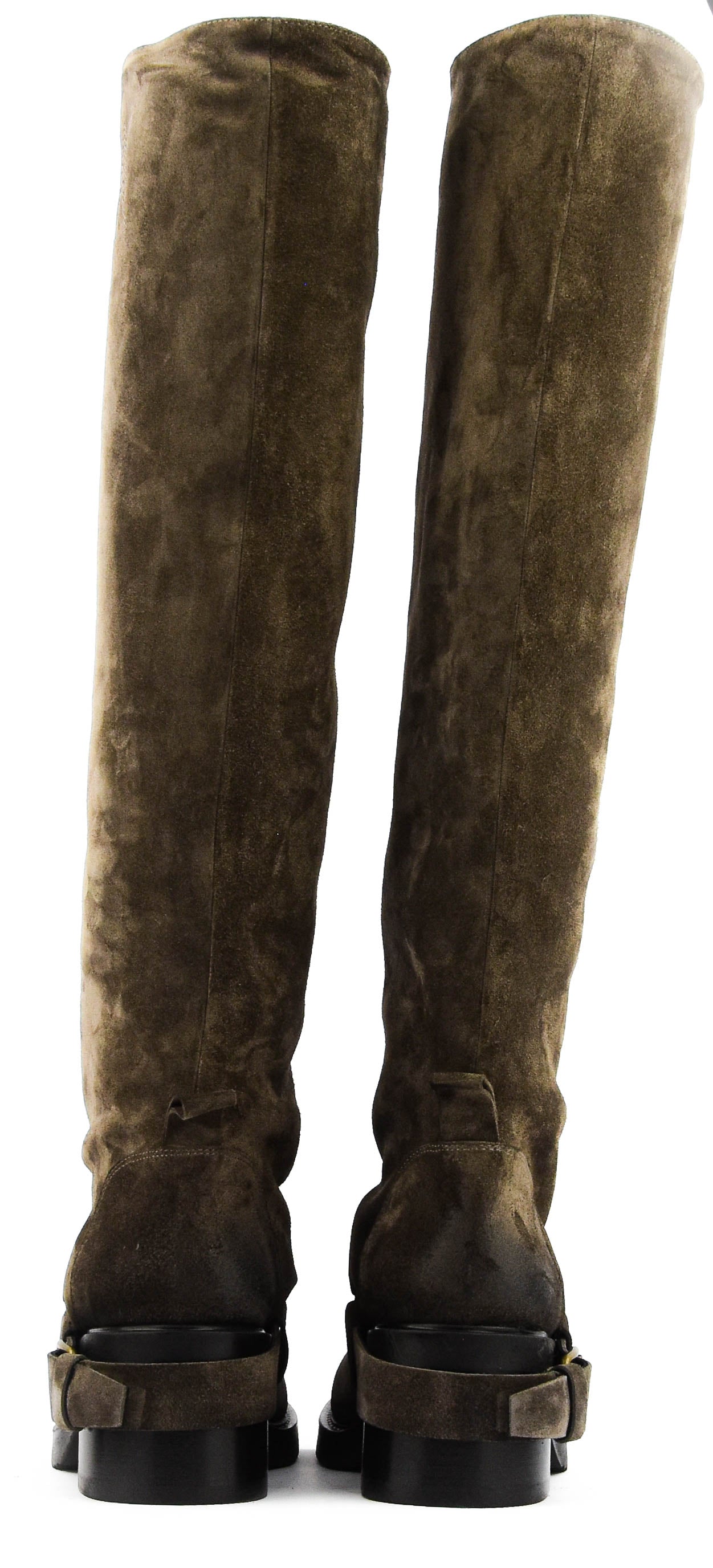 ELENA IACHI HOODED BIKER GREY SUEDE