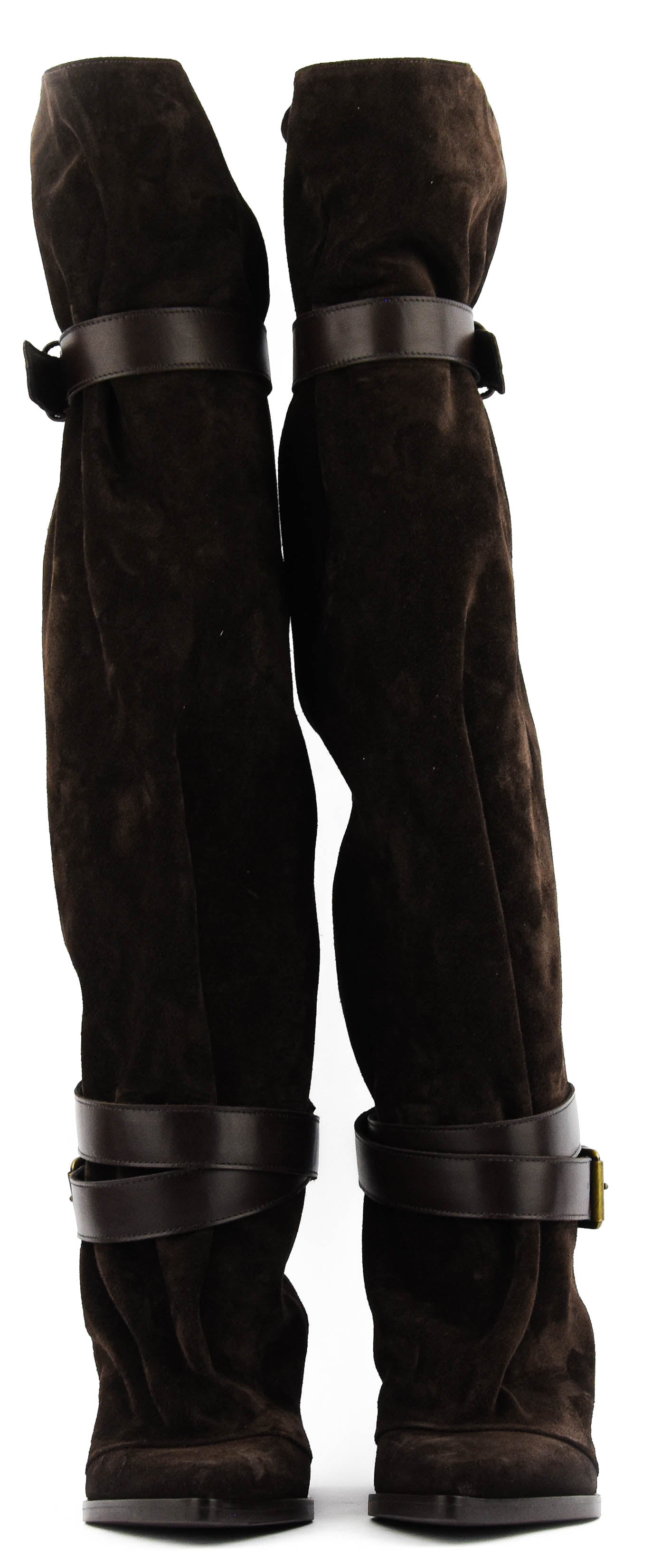 ELENA IACHI 2 BUCKLE SLOUCHY BOOT QUEENIE BROWN