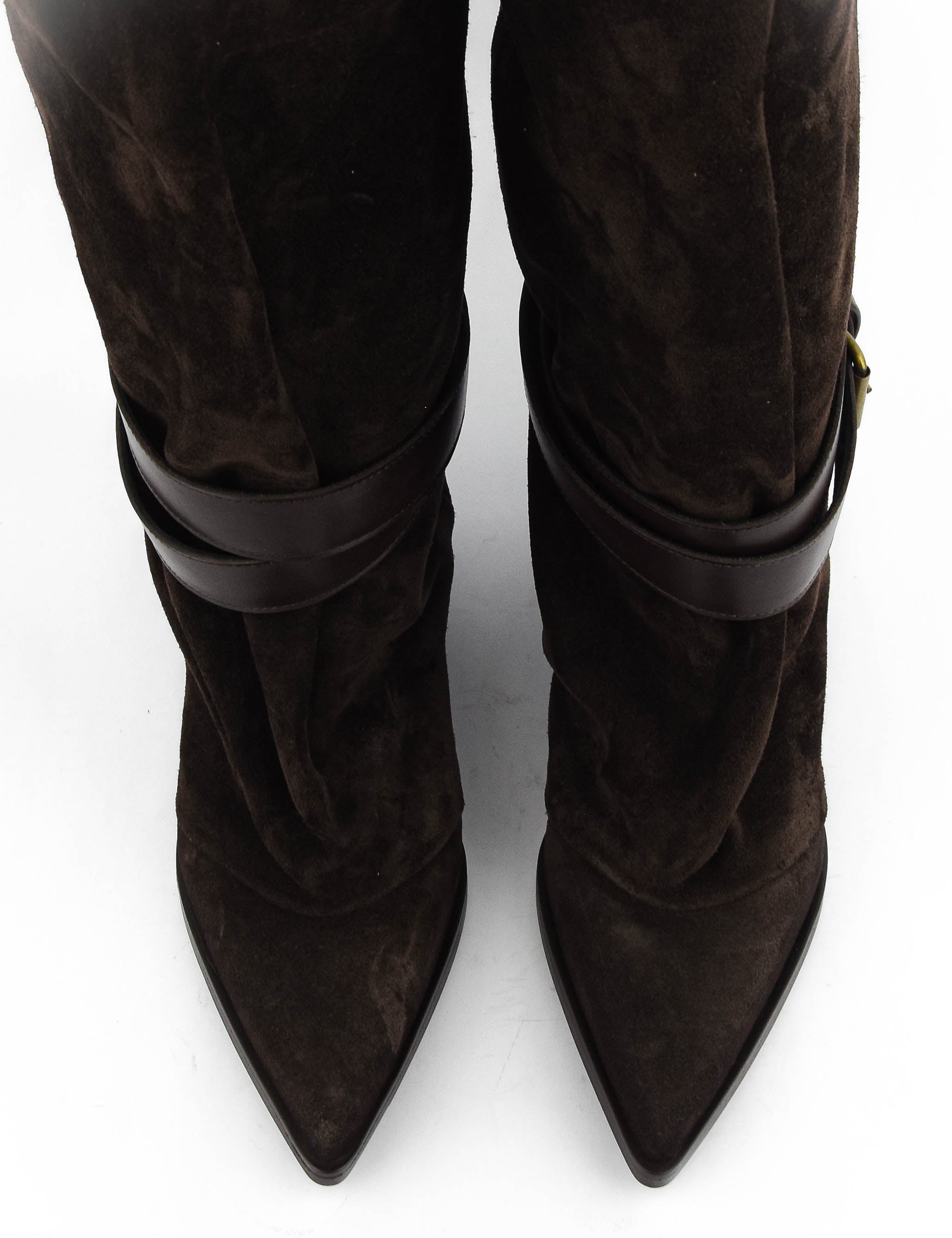 ELENA IACHI 2 BUCKLE SLOUCHY BOOT QUEENIE BROWN