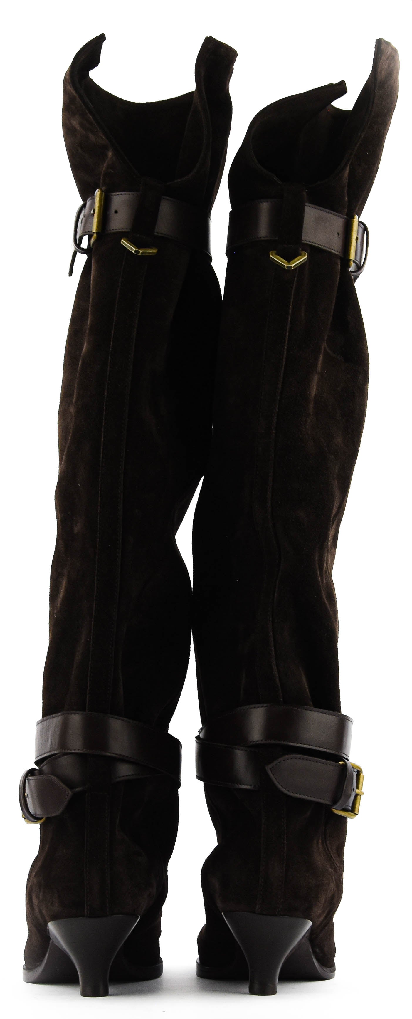 ELENA IACHI 2 BUCKLE SLOUCHY BOOT QUEENIE BROWN
