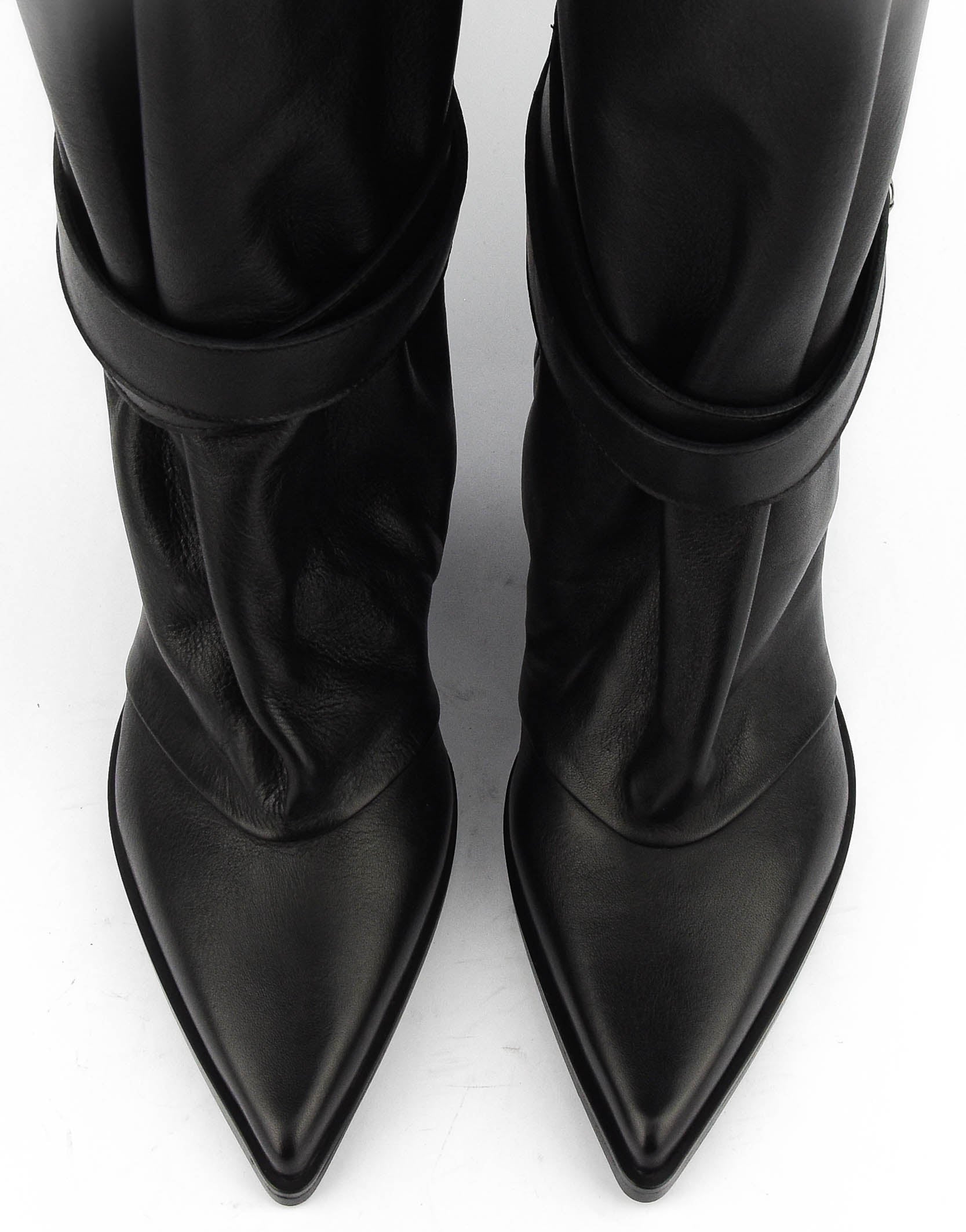 ELENA IACHI 2 BUCKLE SLOUCHY BOOT QUEENIE BLACK
