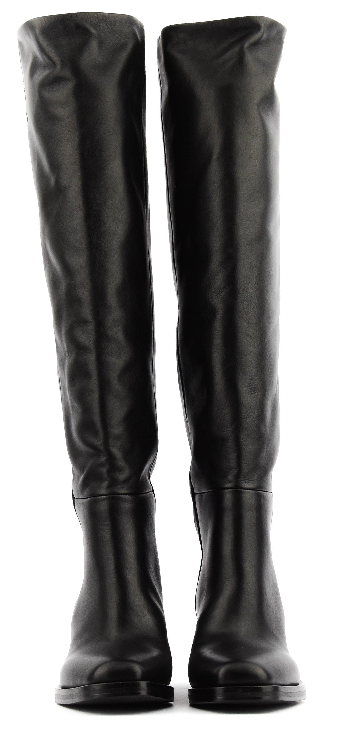ELENA IACHI SQUARE LONG BOOT BLACK LEATHER