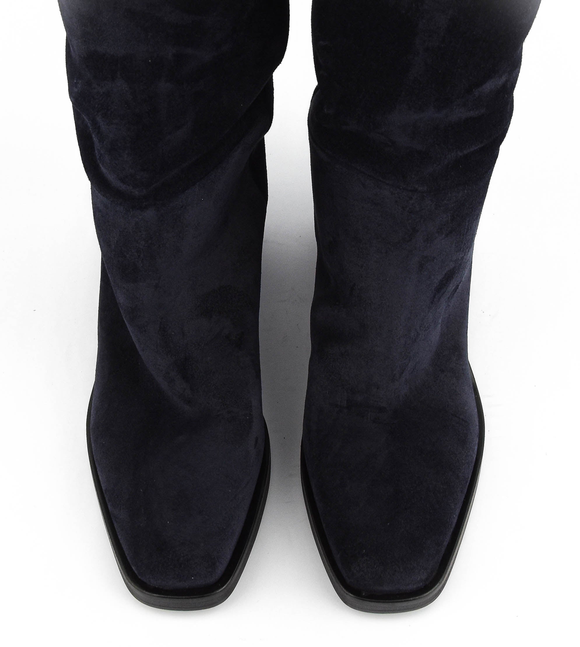 ELENA IACHI SQUARE LONG BOOT BLUE SUEDE