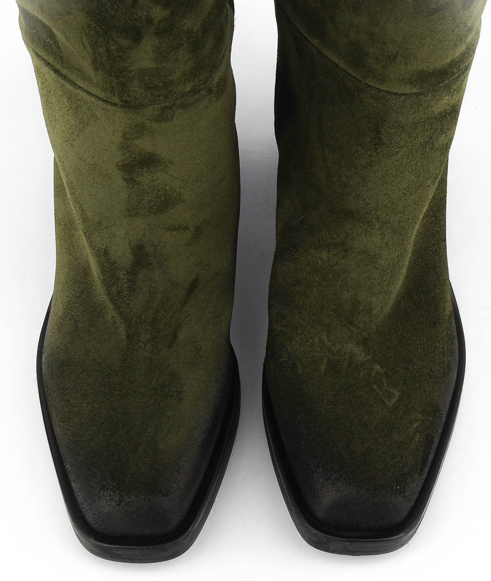 ELENA IACHI SQUARE LONG BOOT GREEN SUEDE