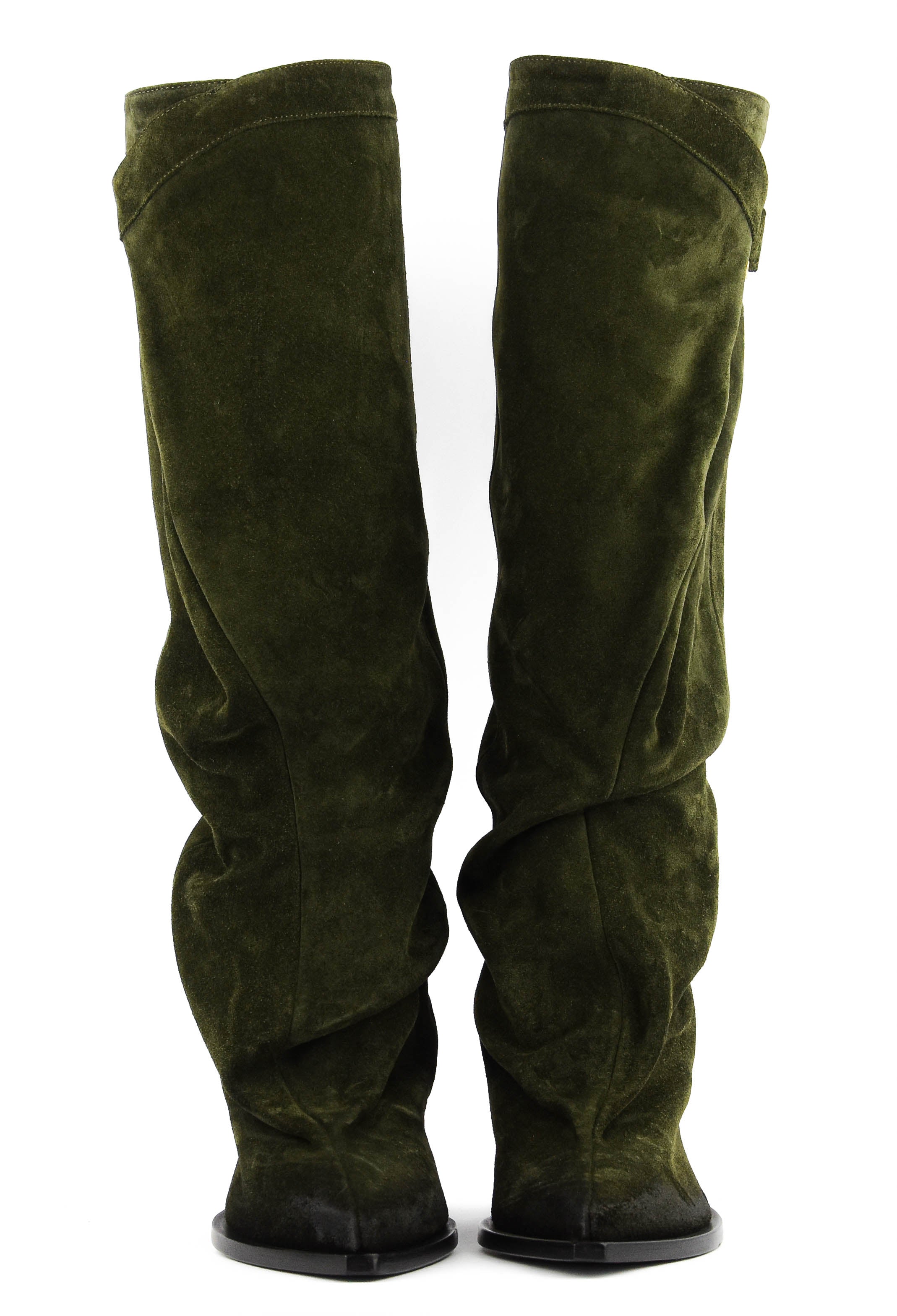 ELENA IACHI SLOUCHY DREAM GREEN SUEDE