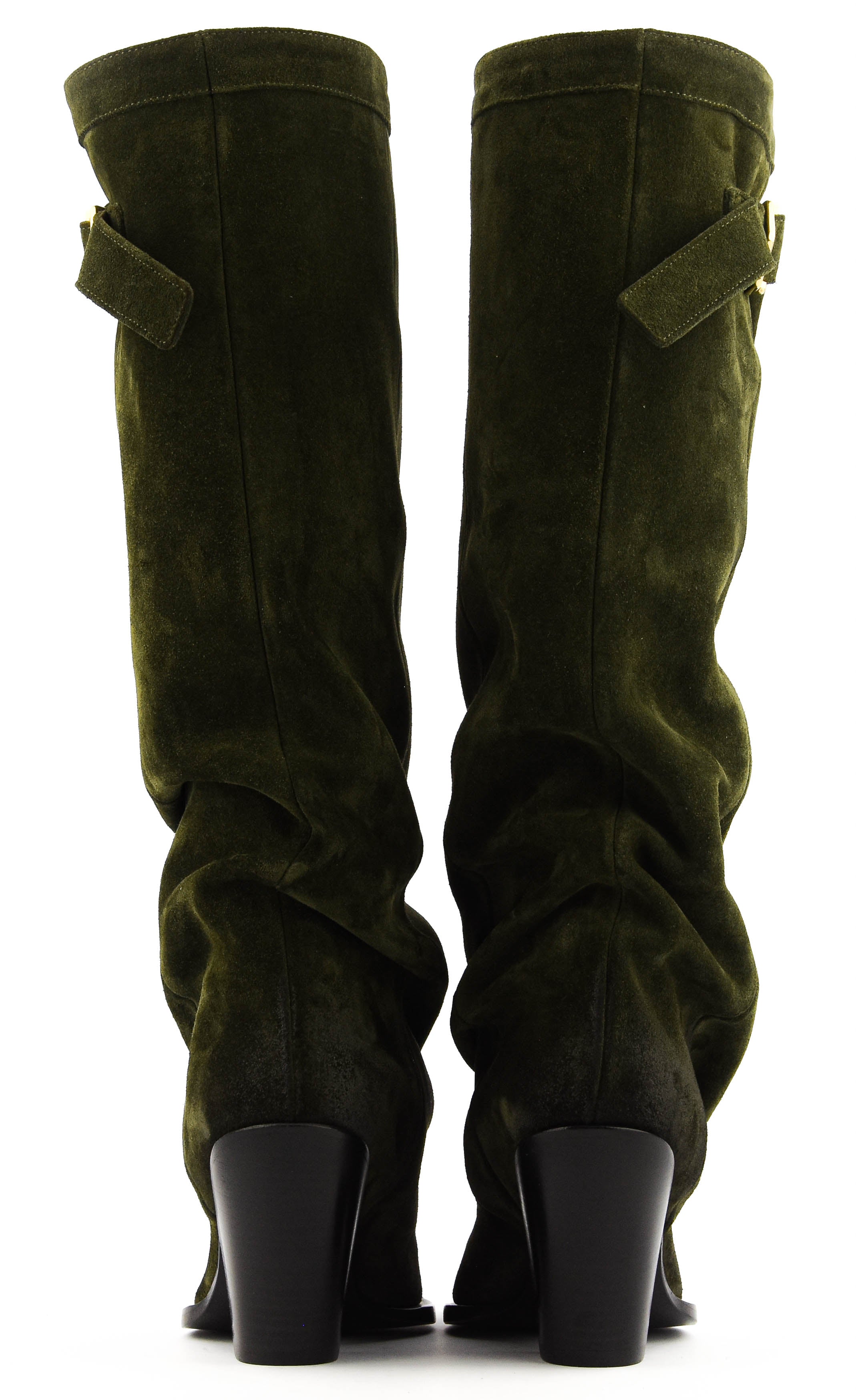 ELENA IACHI SLOUCHY DREAM GREEN SUEDE