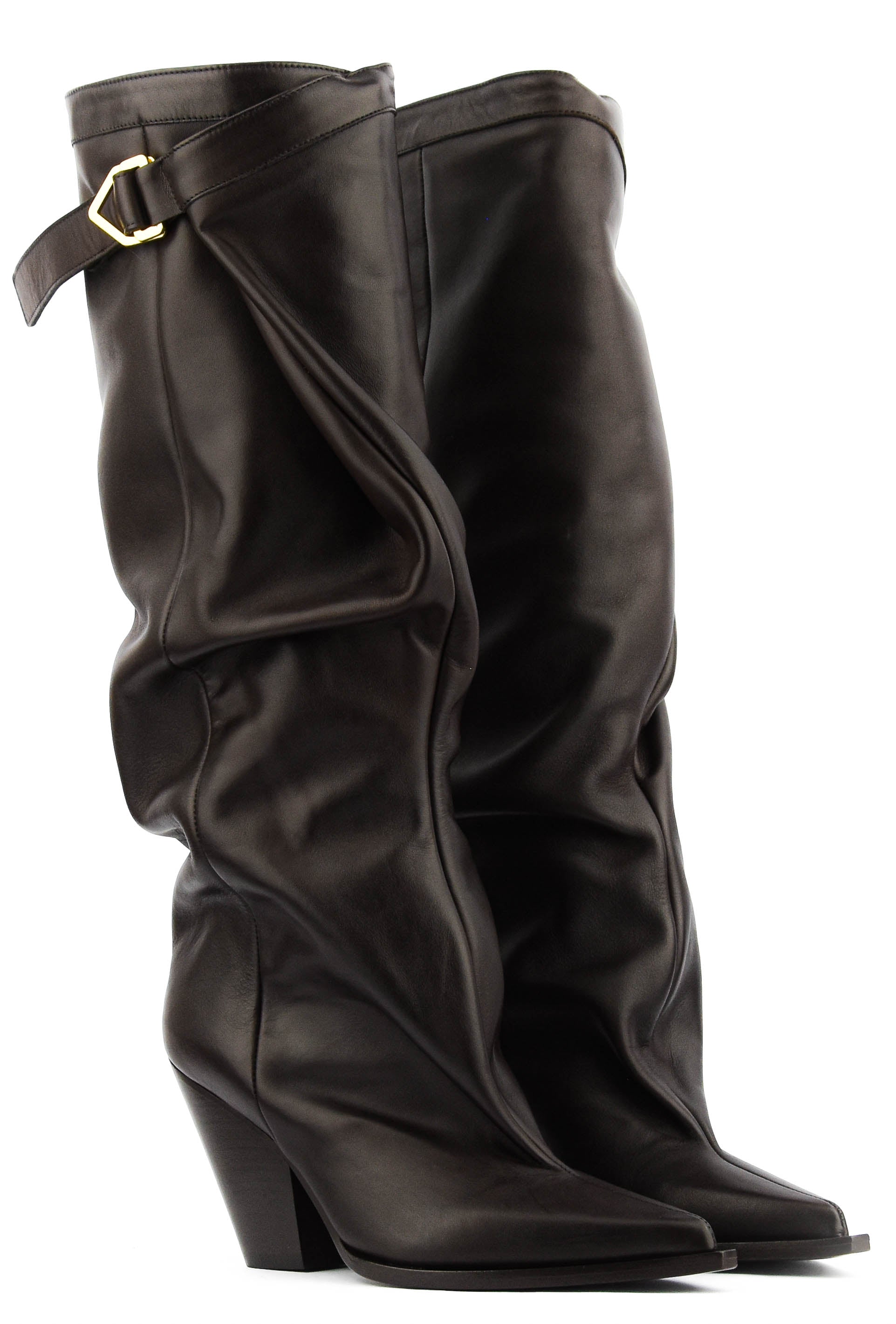 ELENA IACHI SLOUCHY DREAM BROWN LEATHER