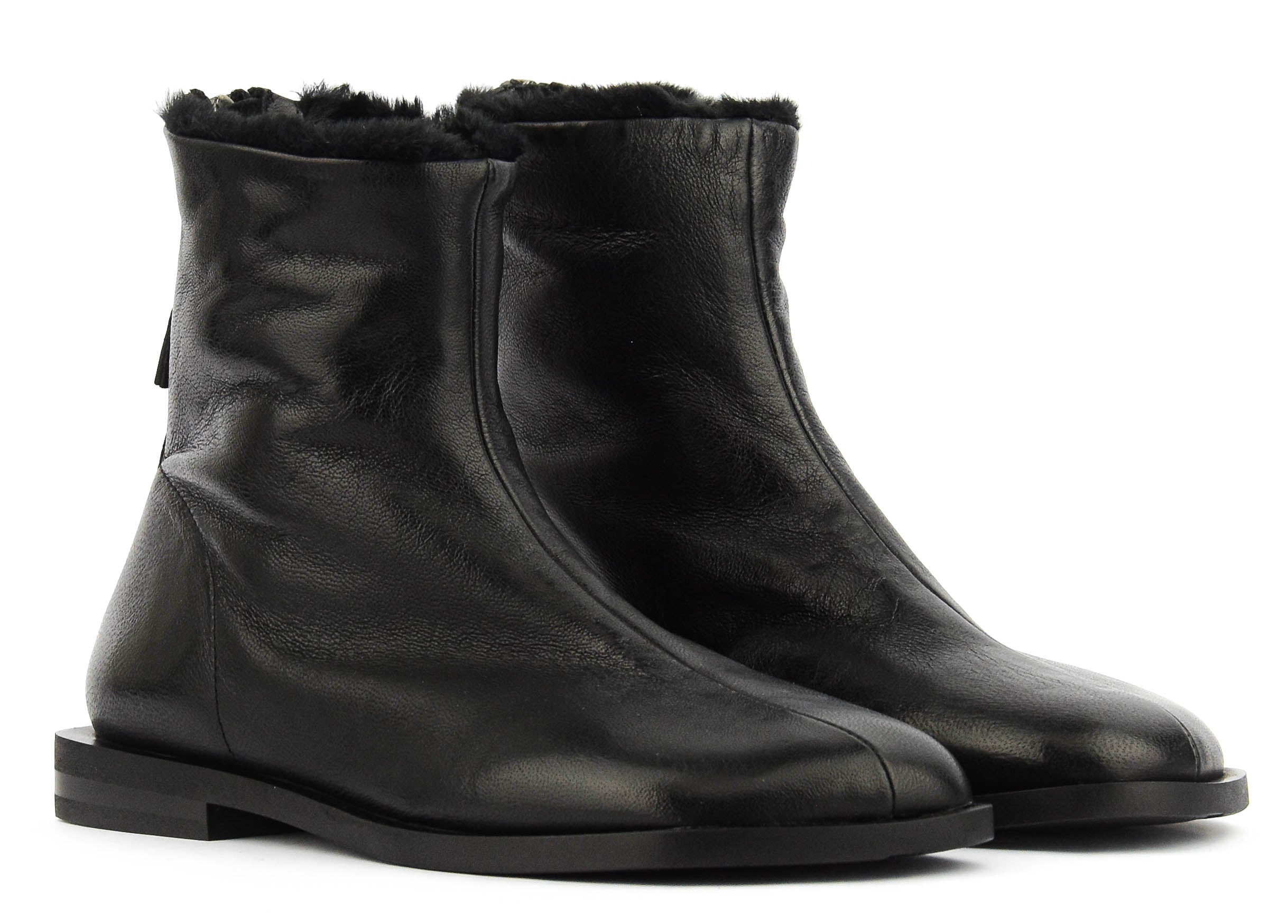 ELENA IACHI FUR LINED BOOTIE BLACK