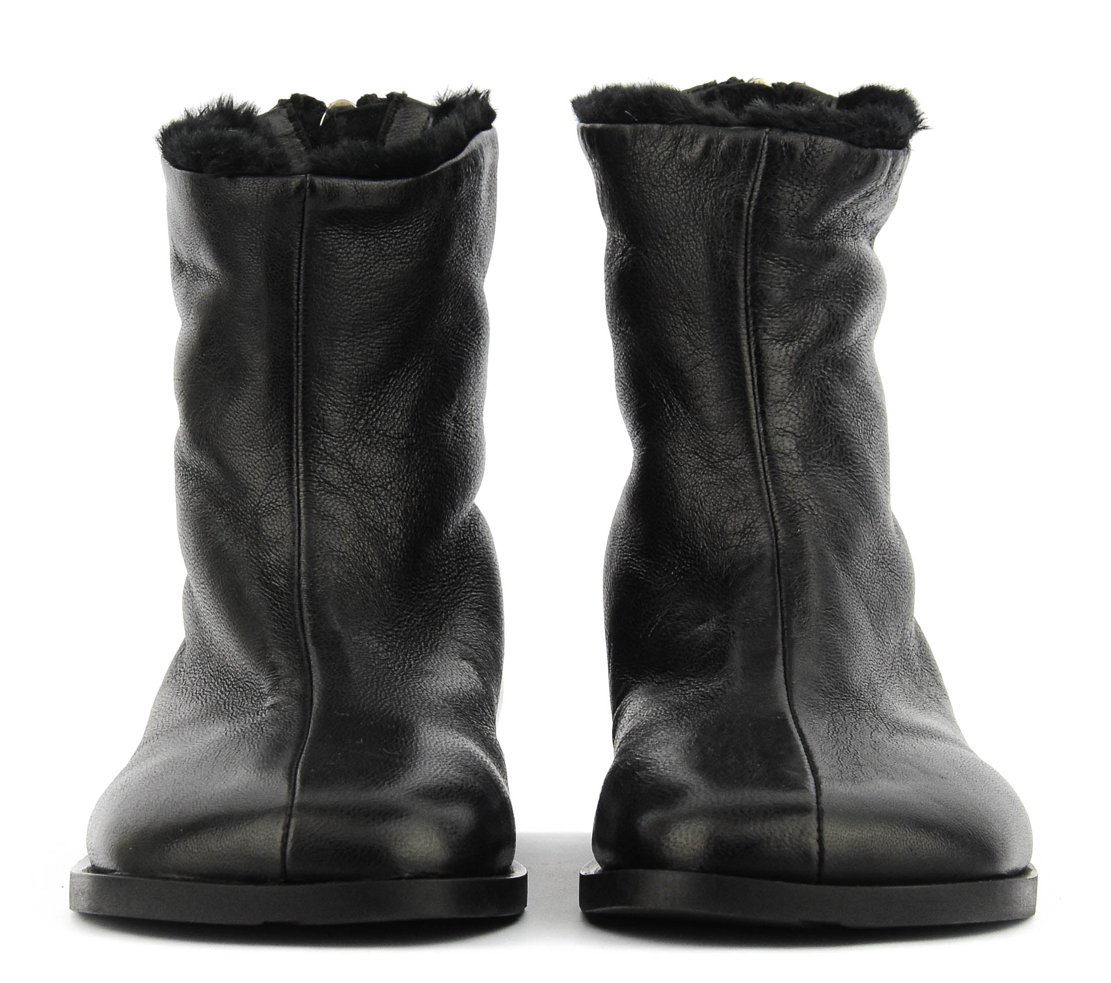 ELENA IACHI FUR LINED BOOTIE BLACK