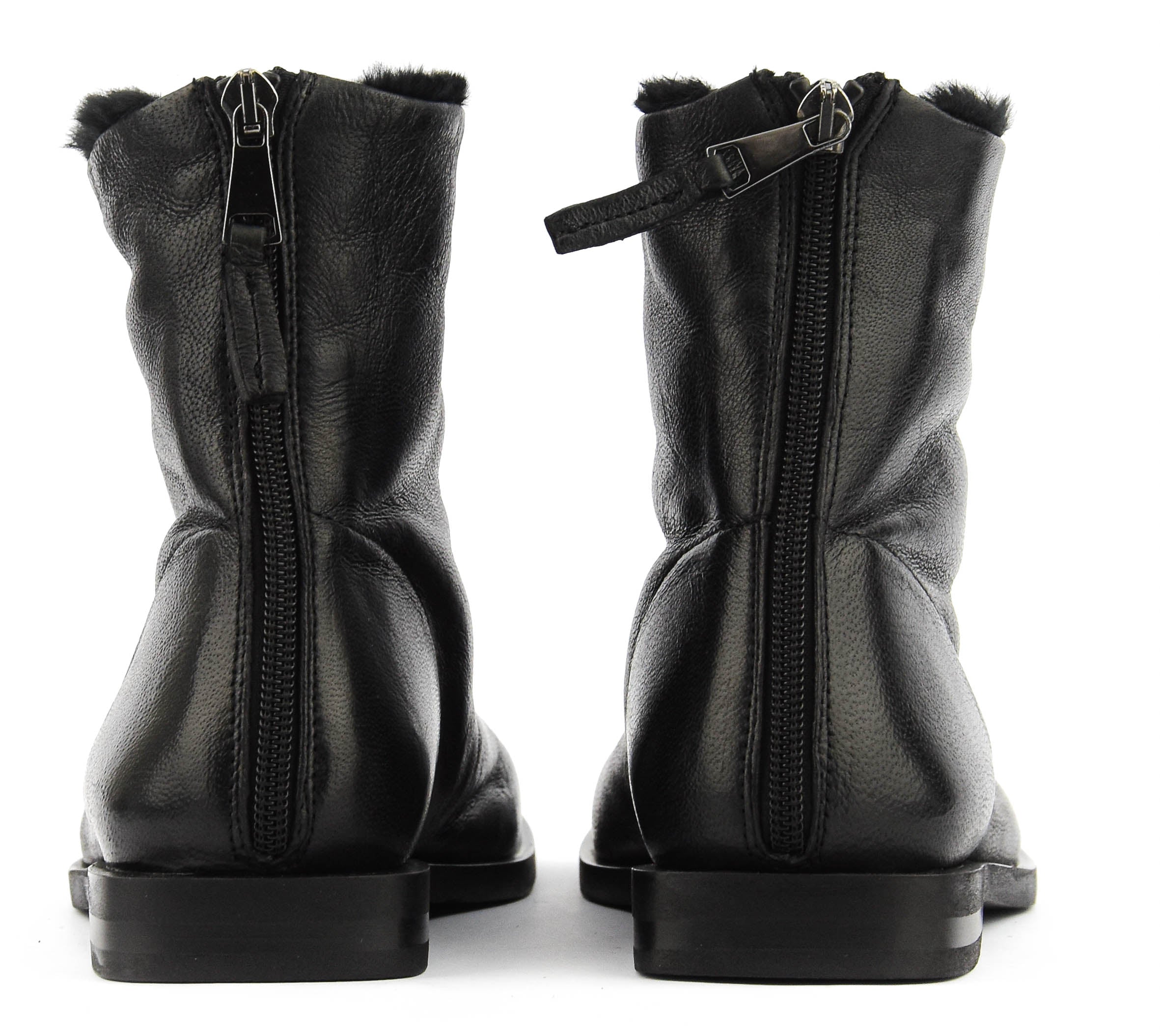 ELENA IACHI FUR LINED BOOTIE BLACK