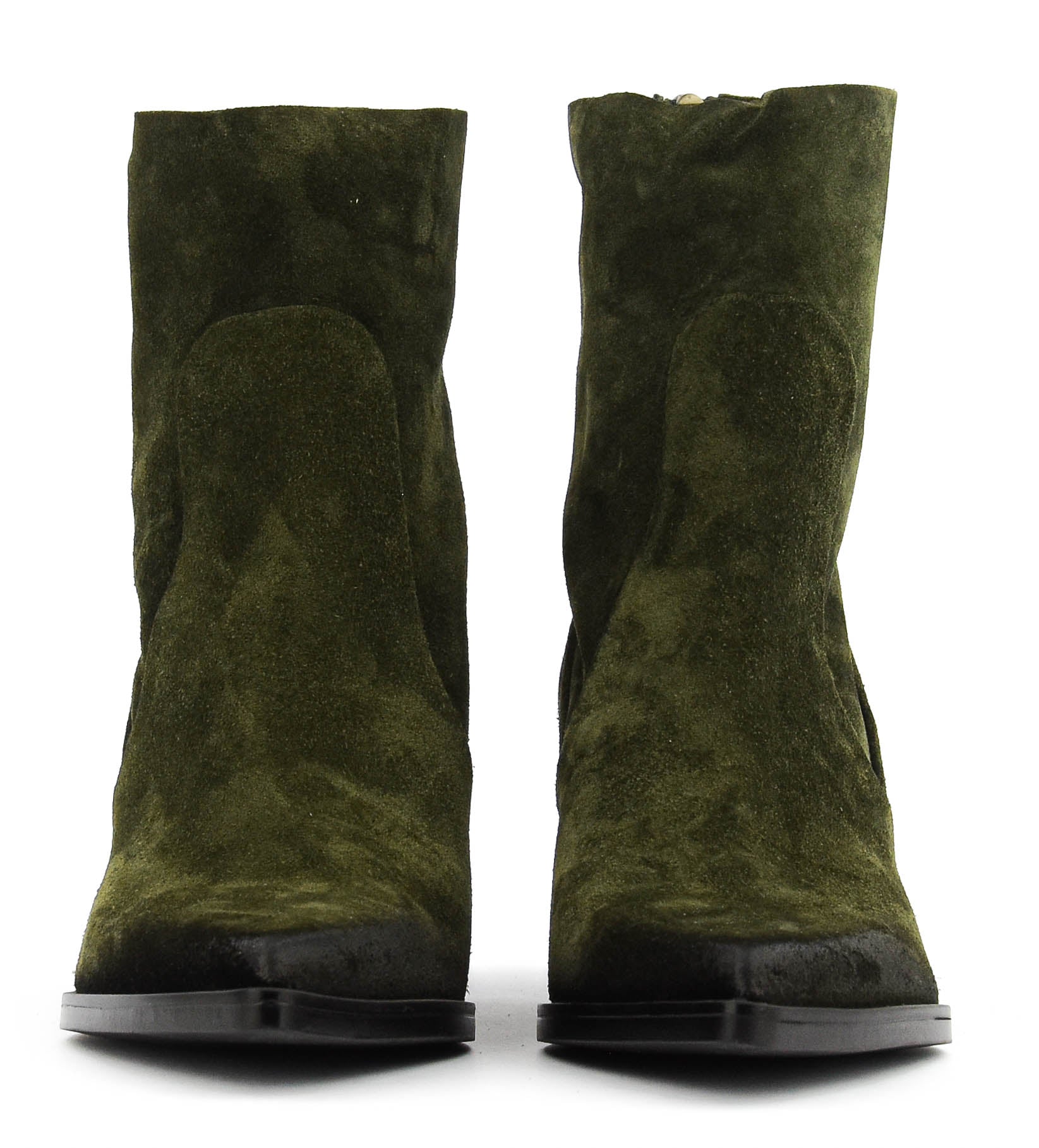 ELENA IACHI POINTY BOOTIE GREEN SUEDE