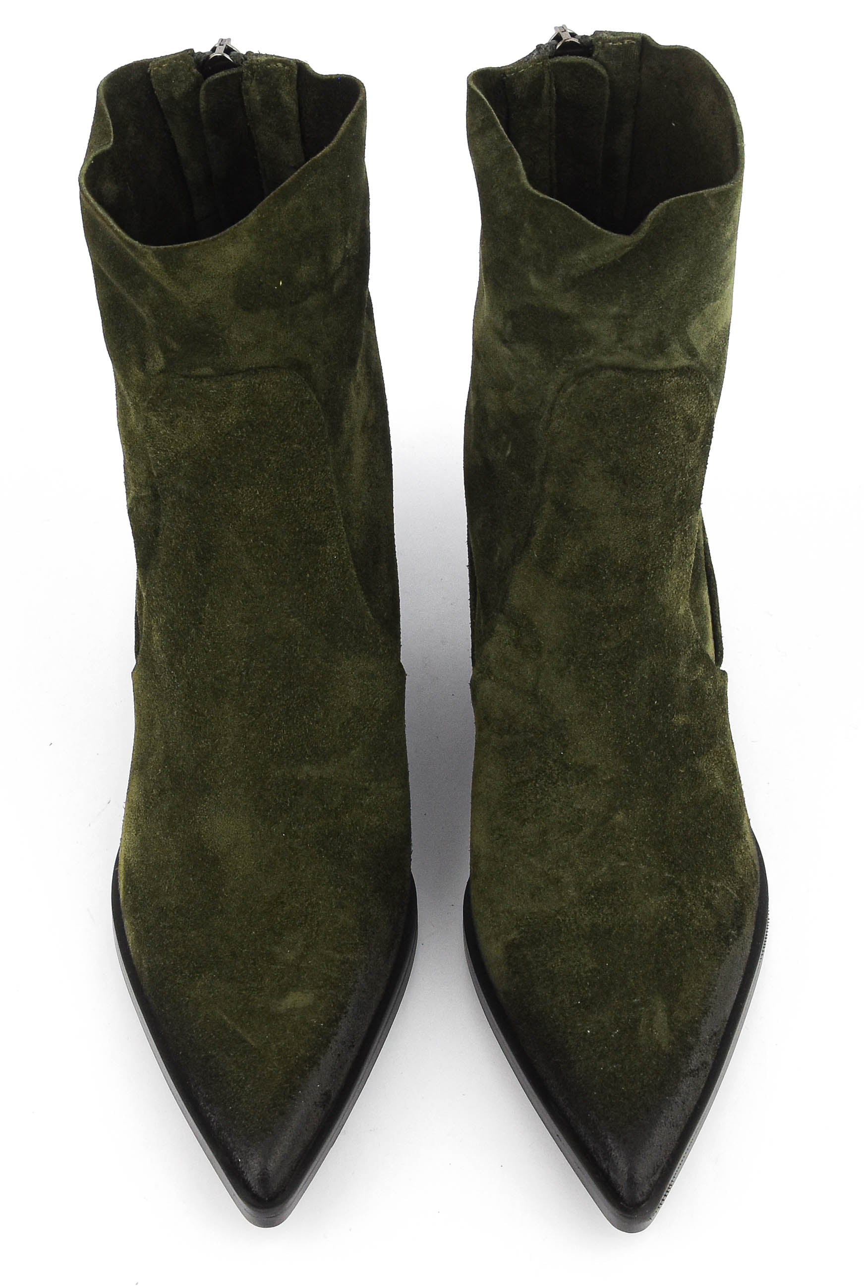 ELENA IACHI POINTY BOOTIE GREEN SUEDE