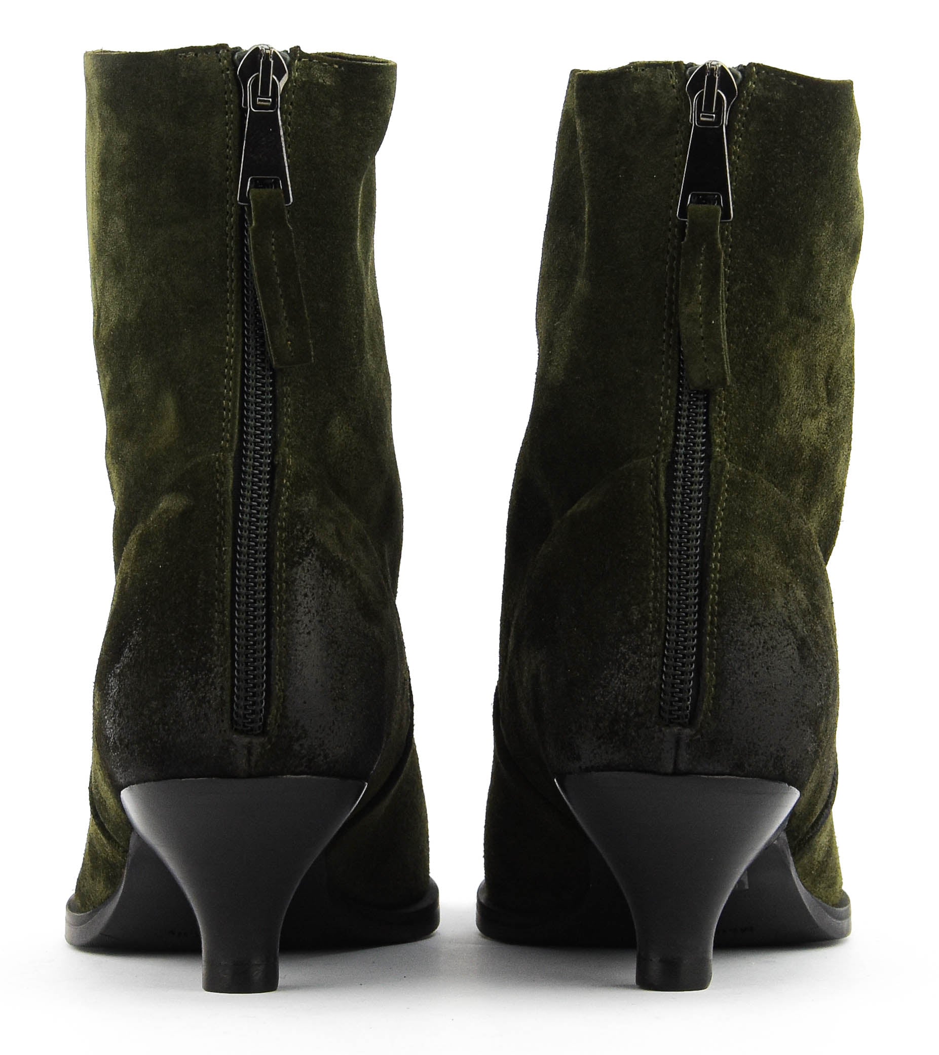 ELENA IACHI POINTY BOOTIE GREEN SUEDE
