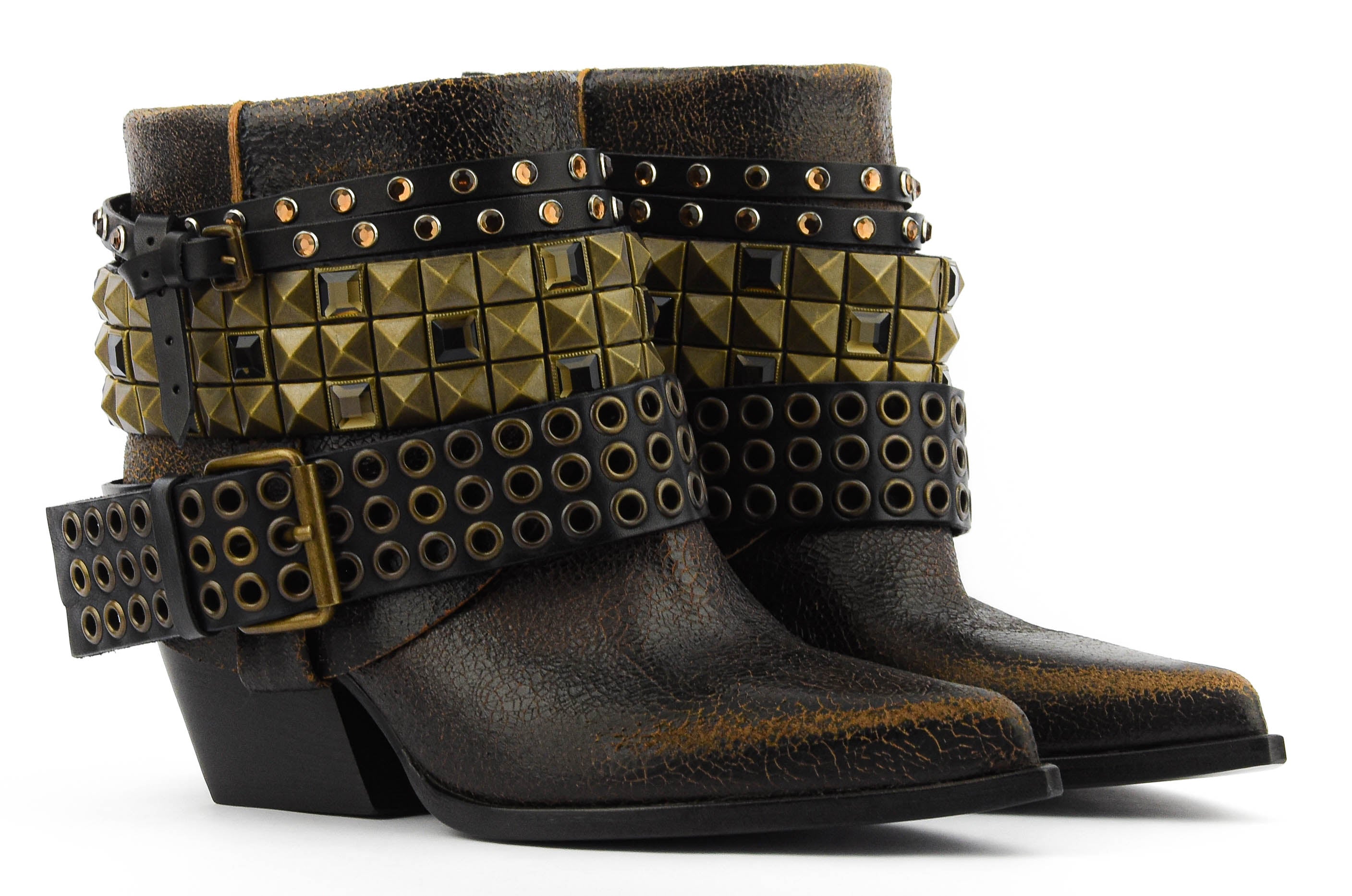 ELENA IACHI ROCKSTAR BOOT BROWN VINTAGE