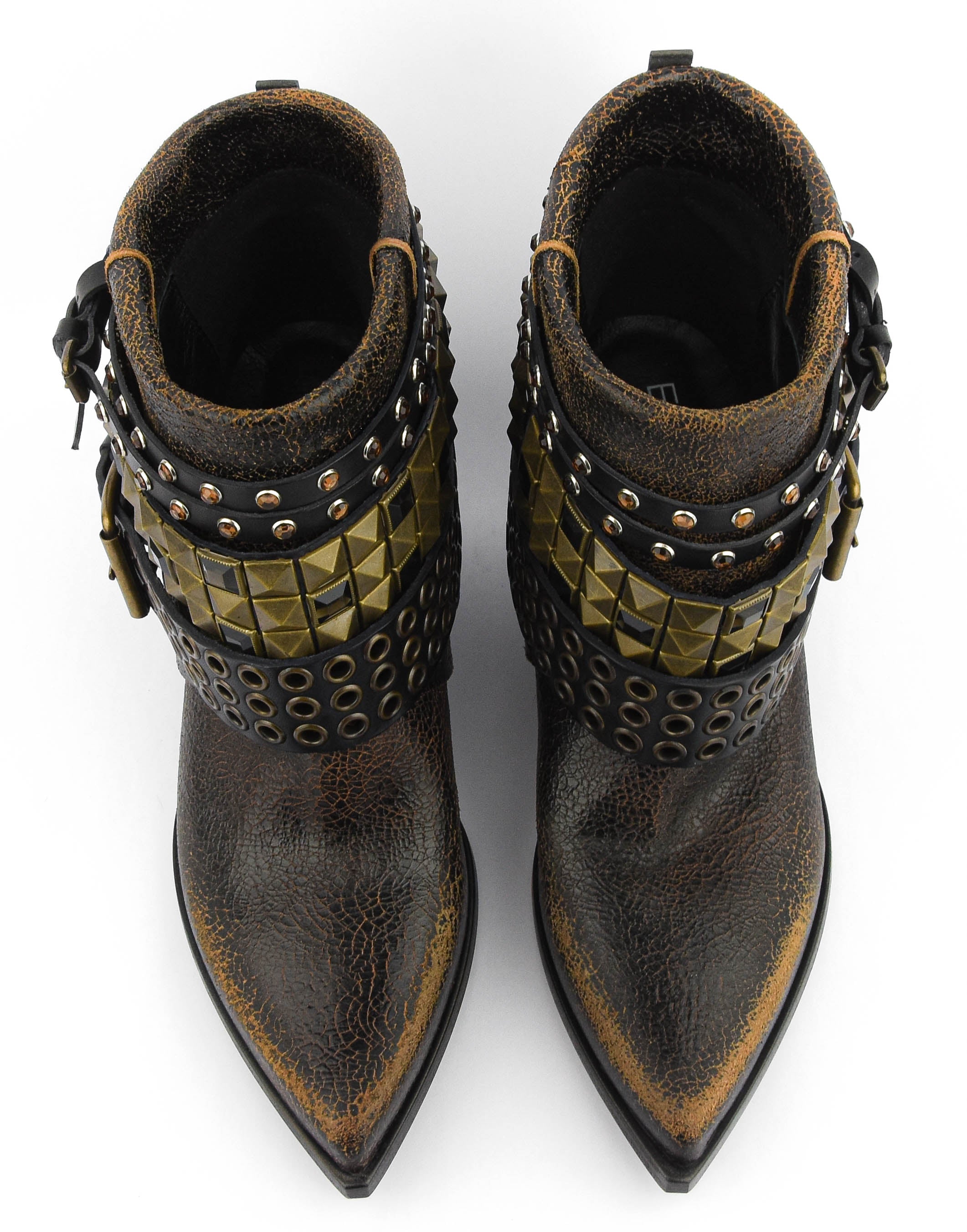 ELENA IACHI ROCKSTAR BOOT BROWN VINTAGE
