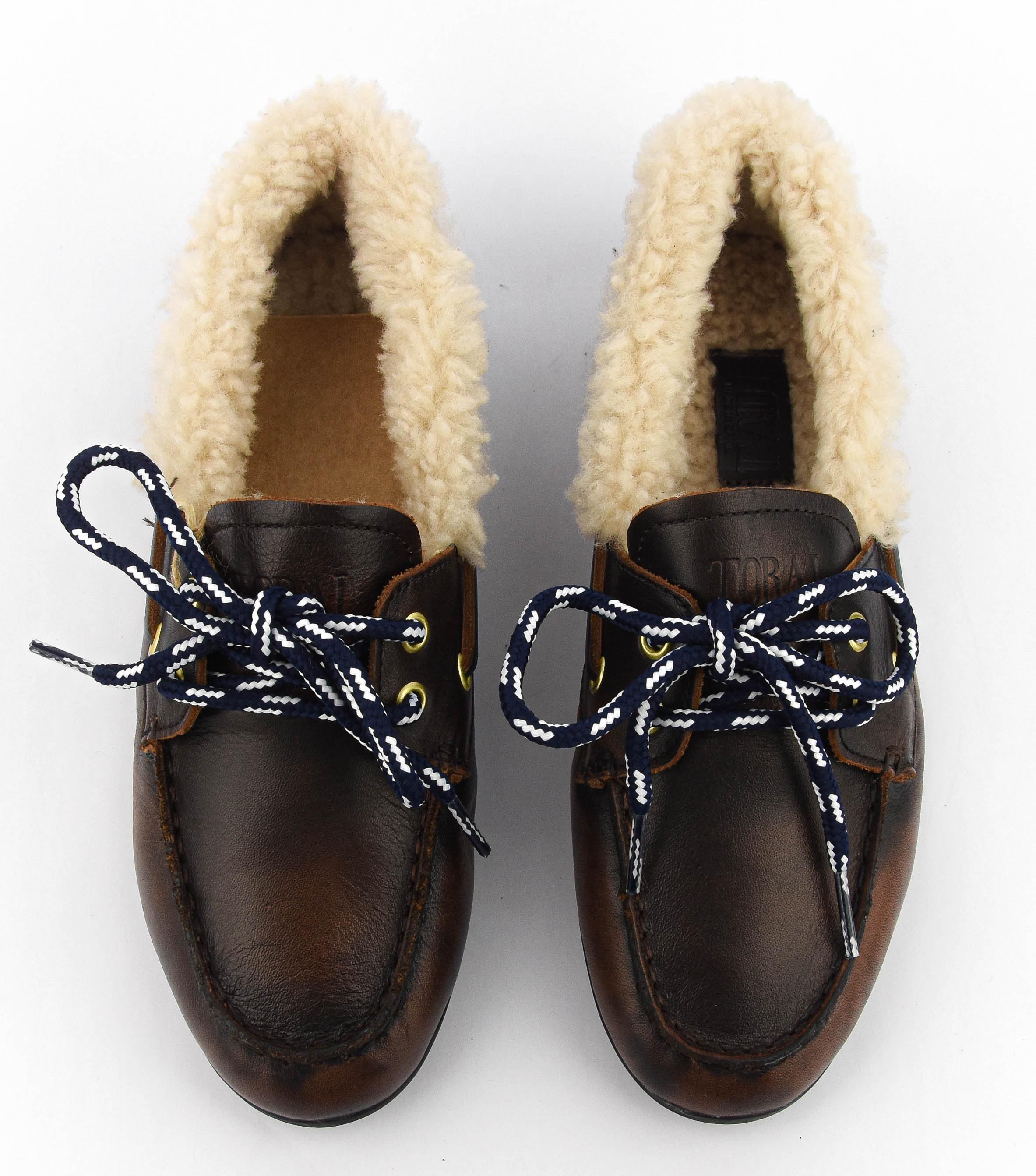 TORAL NAHUA BRUSHED LEATHER BROWN SHEARLING
