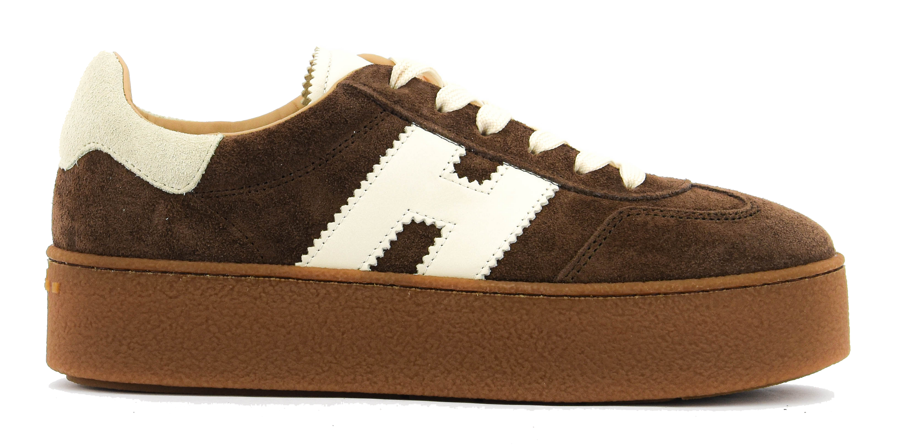 HOGAN &nbsp;COOL PLATFORM SNEAKER BROWN suede