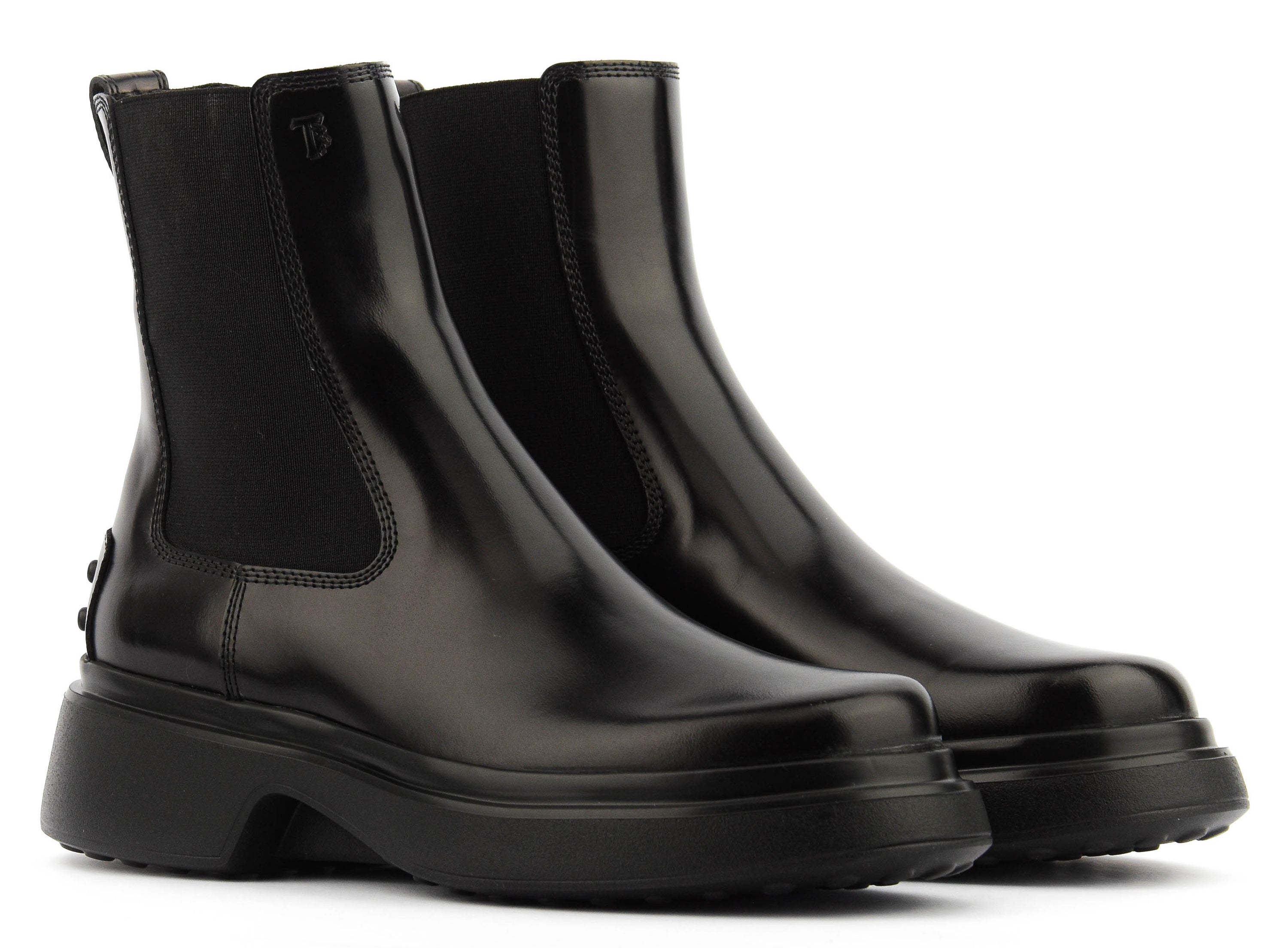 TODS CHELASEABOOT BLACK HIGH SHINE