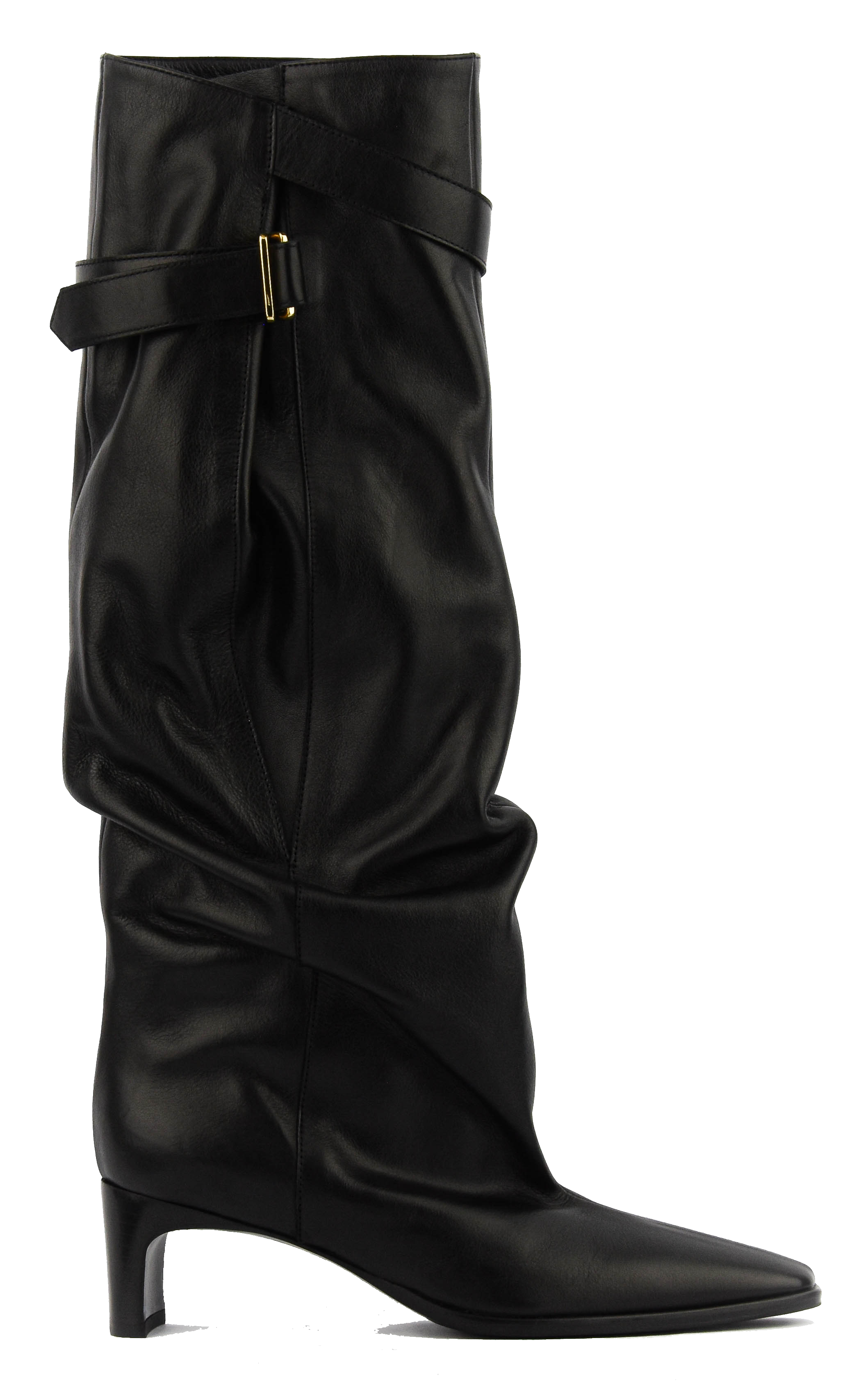 ELENA IACHI SLOUCHY BLACK leather