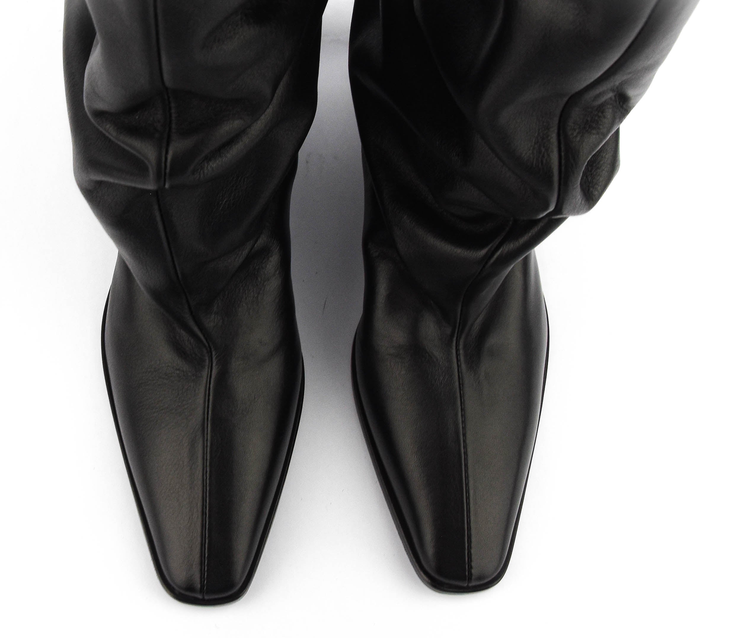 ELENA IACHI SLOUCHY BLACK LEATHER