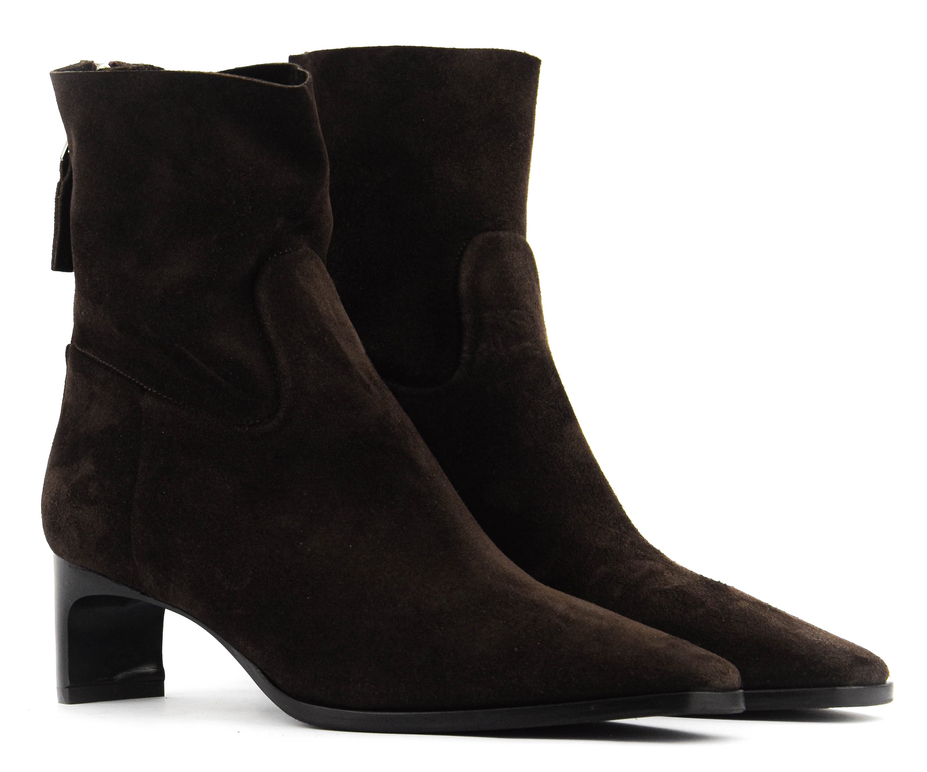 ELENA IACHI SHORT BOOTIE DARK BROWN SUEDE