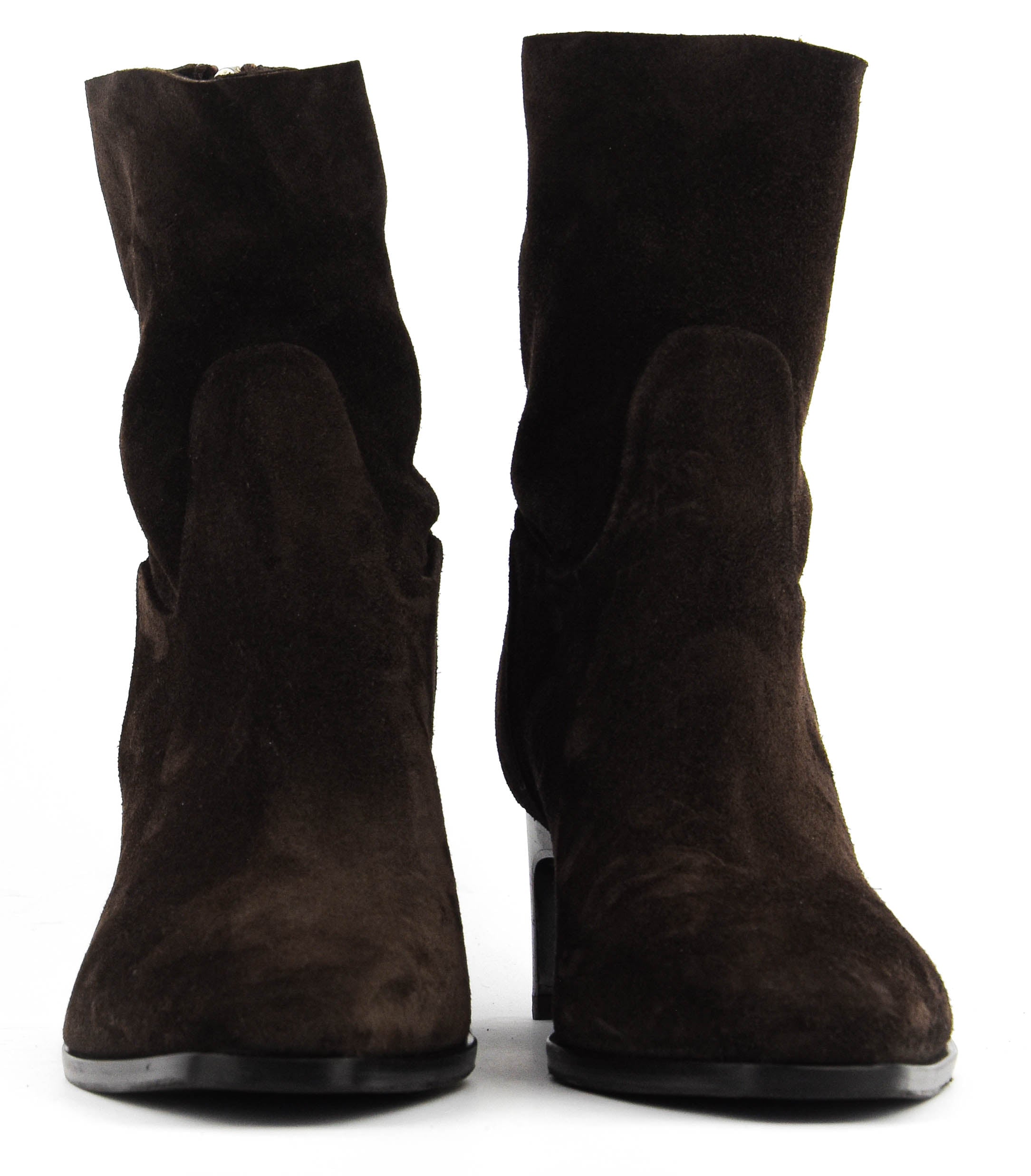 ELENA IACHI SHORT BOOTIE DARK BROWN SUEDE