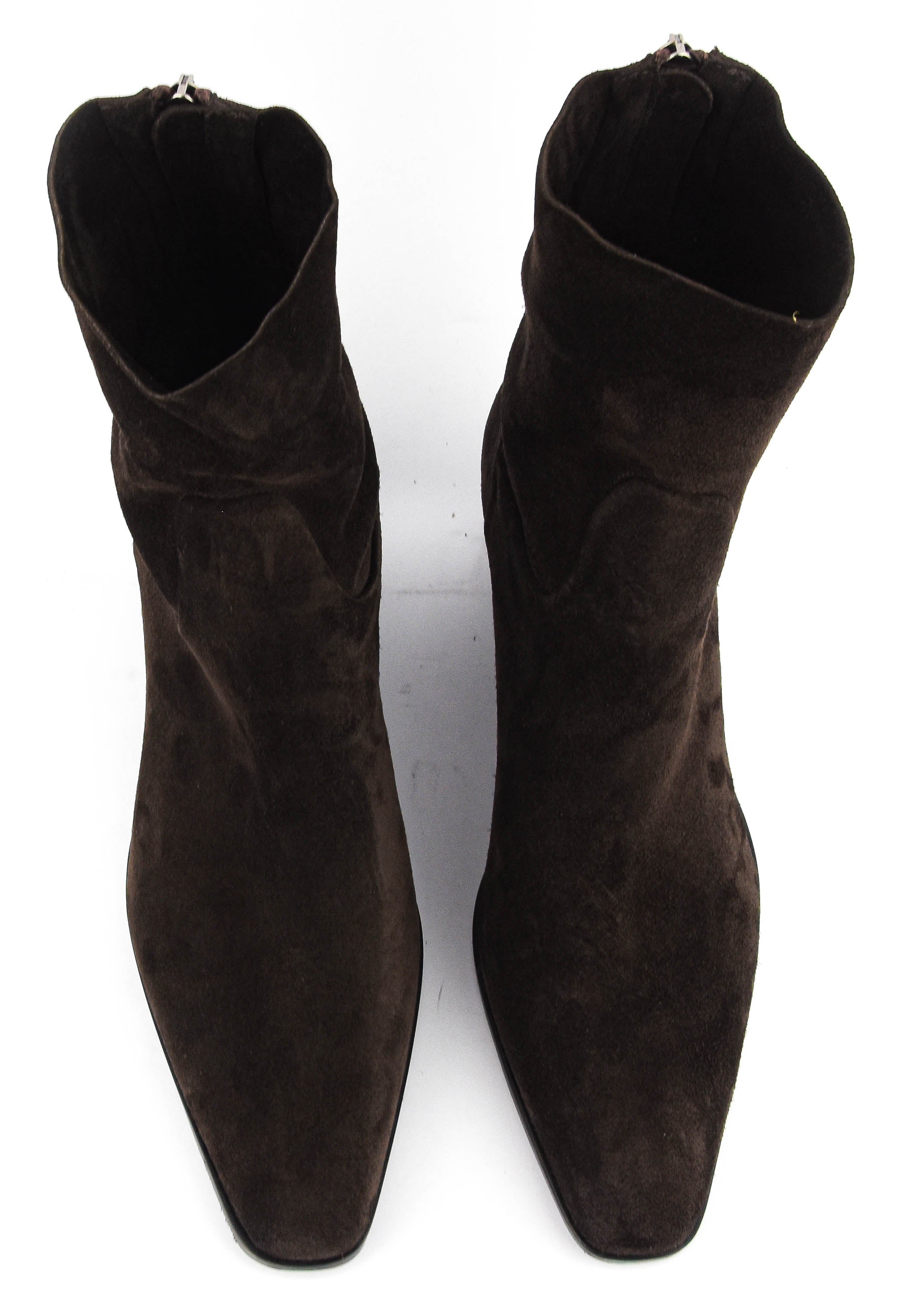 ELENA IACHI SHORT BOOTIE DARK BROWN SUEDE