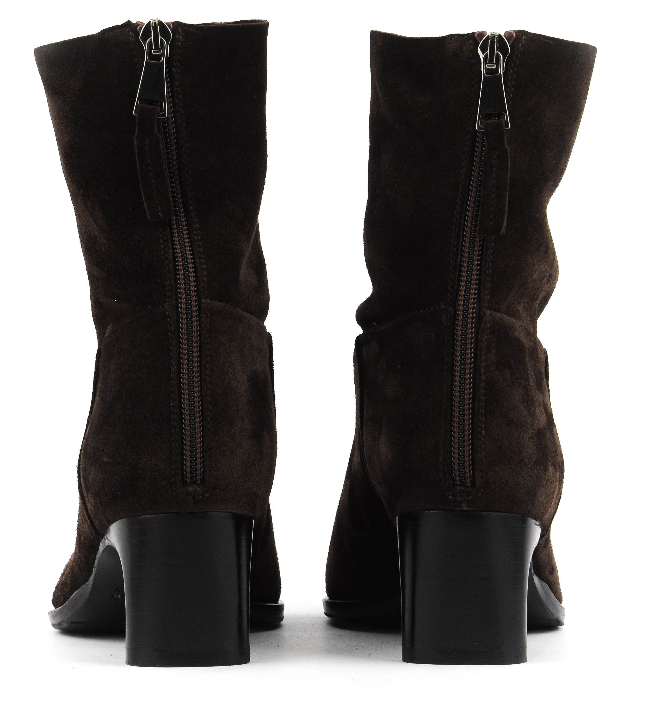 ELENA IACHI SHORT BOOTIE DARK BROWN SUEDE
