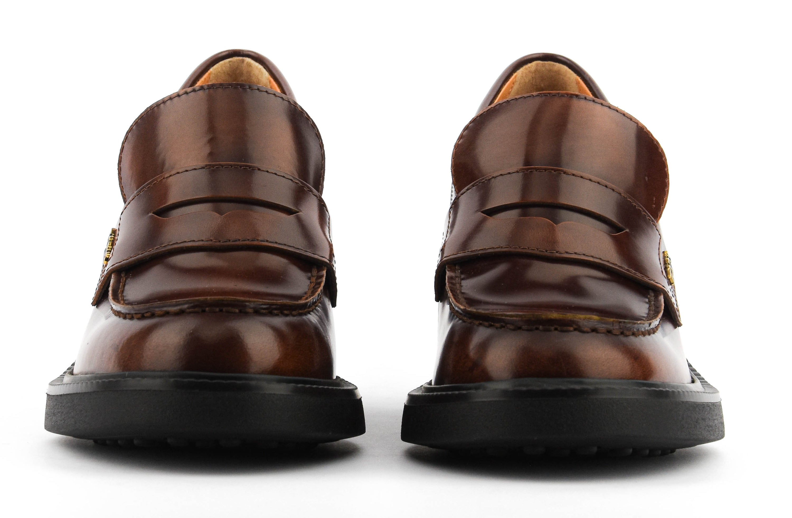 TODS LOAFER BROWN HIGH SHINE