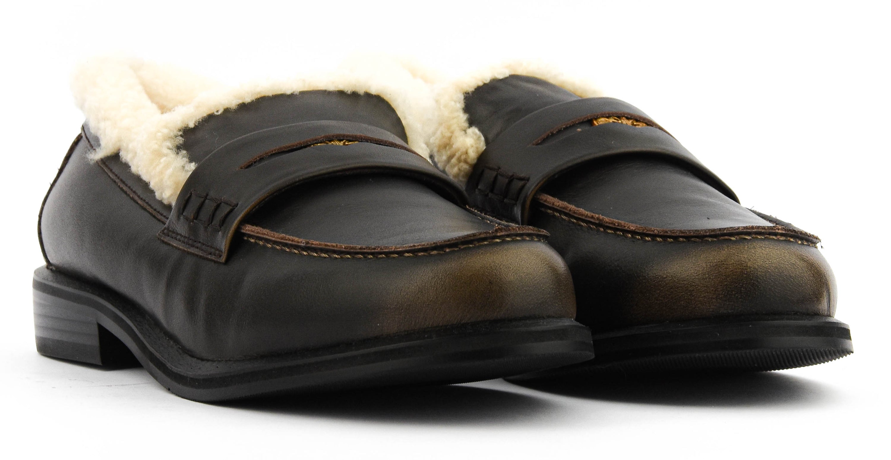 TORAL NOA LOAFER SHEARLING DARK BROWN