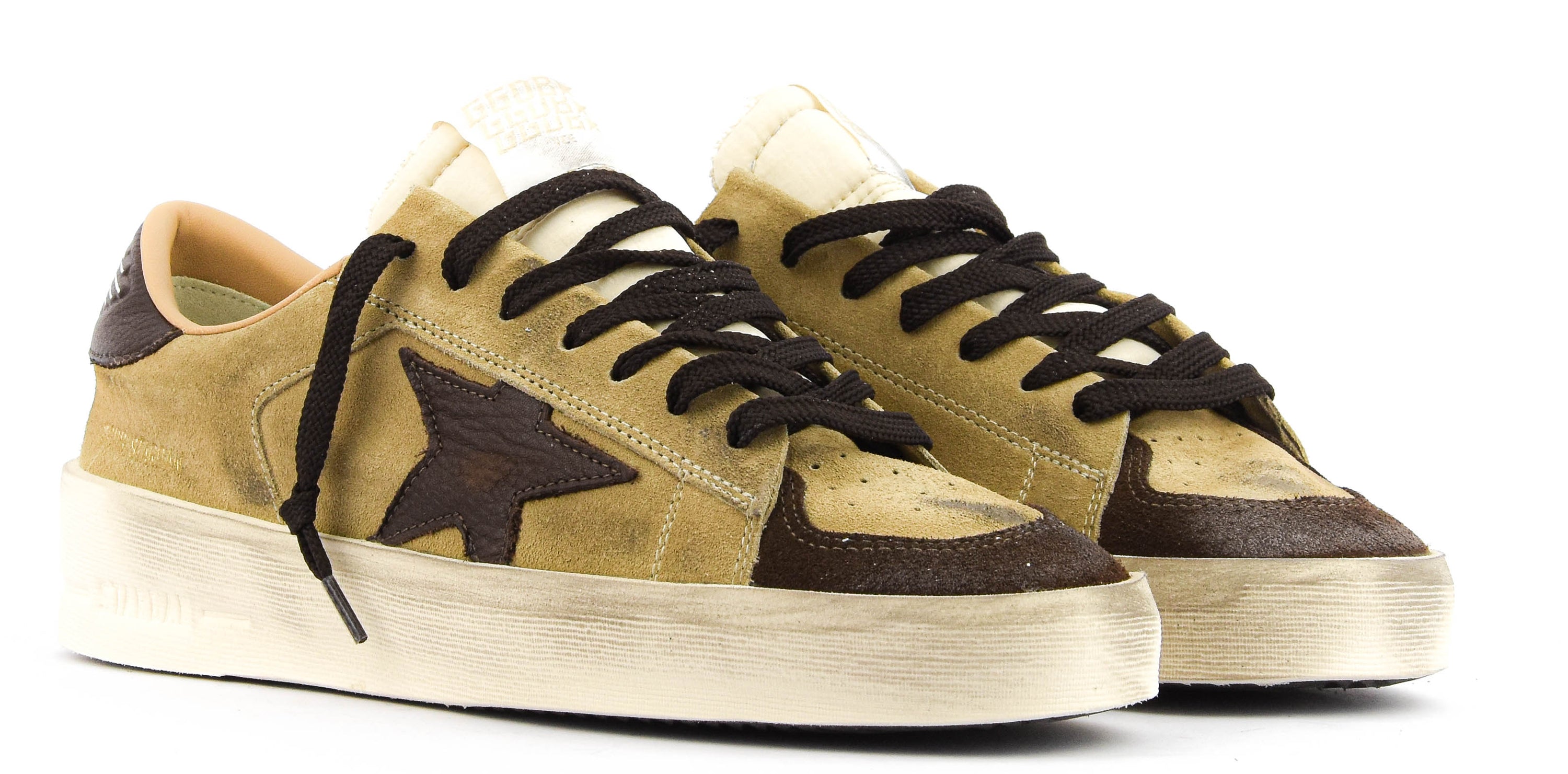 GOLDEN GOOSE STARDAN BEIGE BROWN WHITE