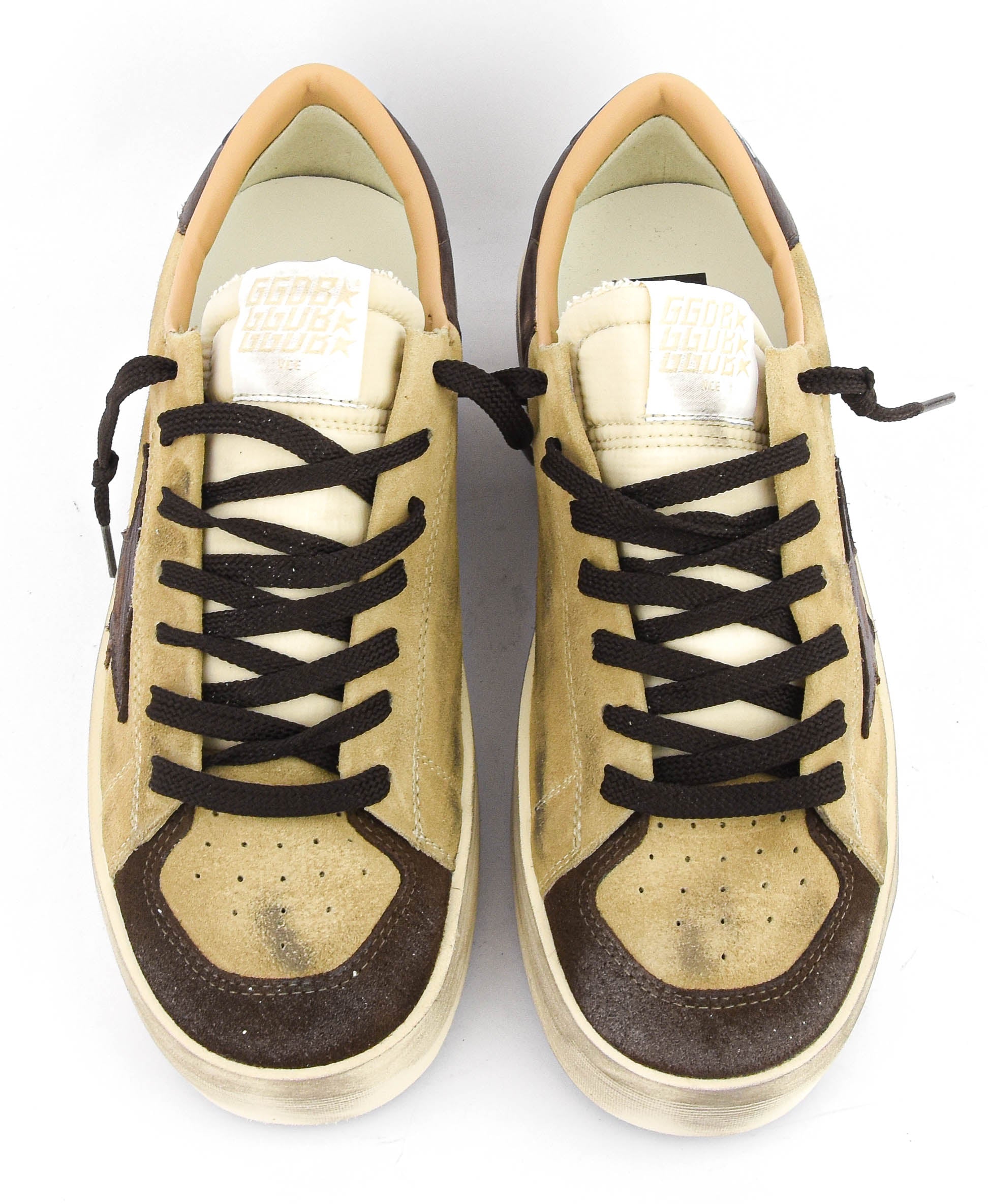 GOLDEN GOOSE STARDAN BEIGE BROWN WHITE