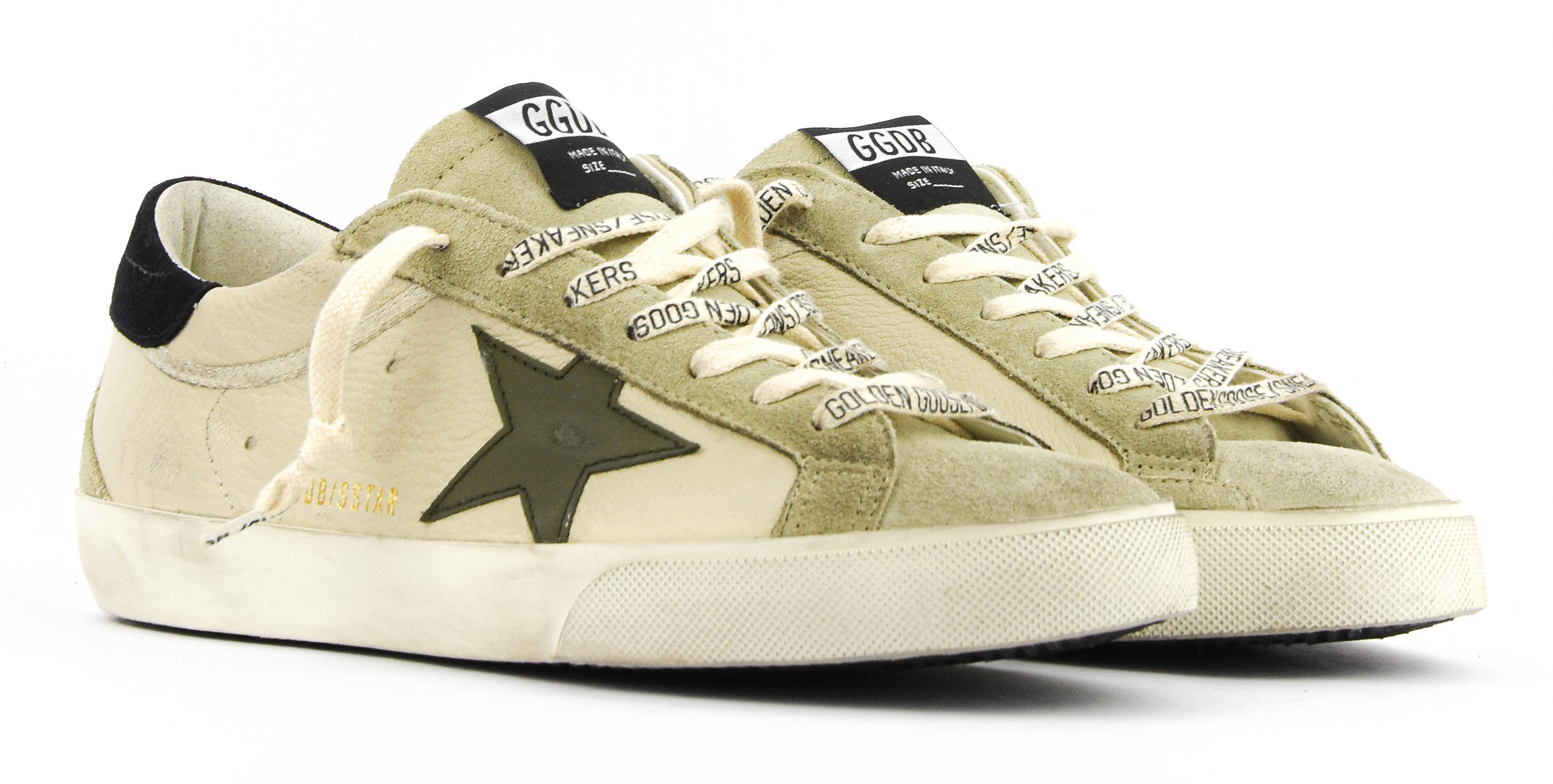 GOLDEN GOOSE SUPERSTAR CREAM OLIVE