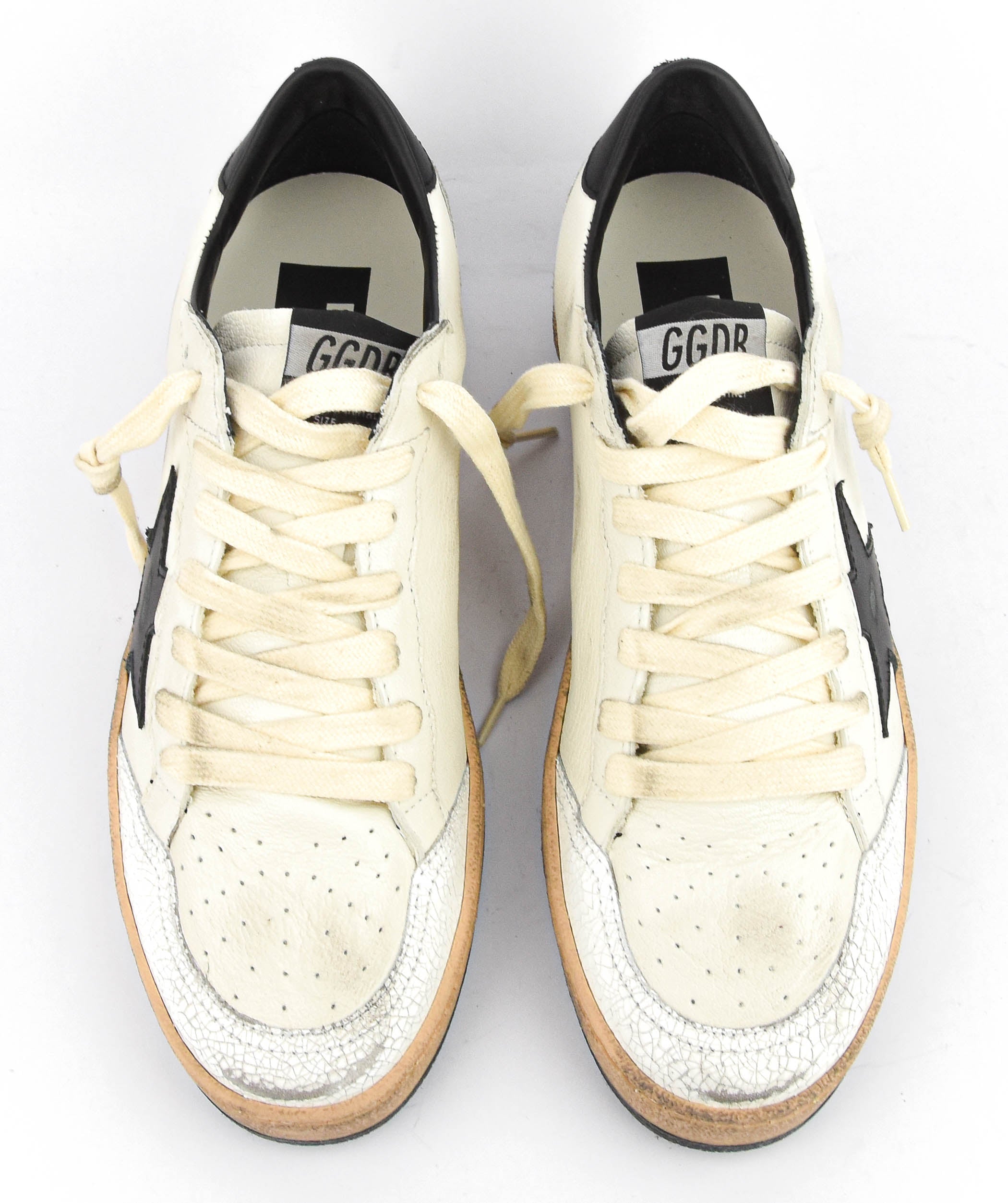 GOLDEN GOOSE BALLSTAR WHITE BLACK