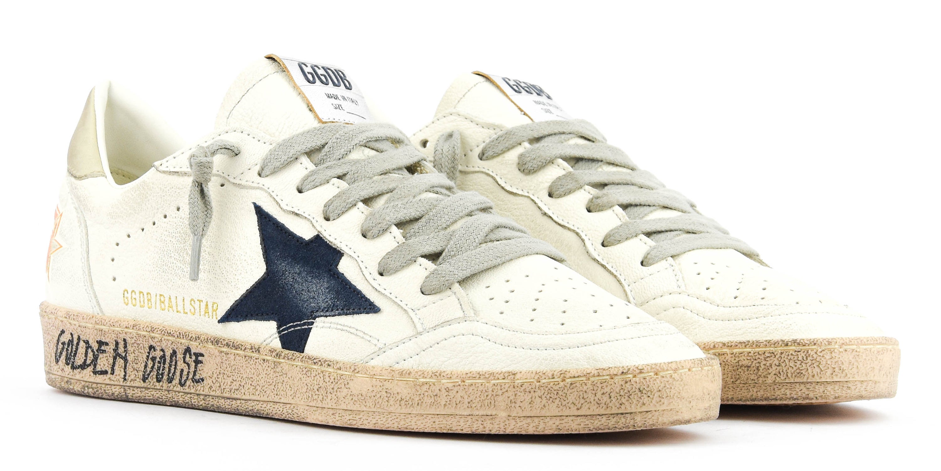 GOLDEN GOOSE BALLSTAR WHITE BLUE