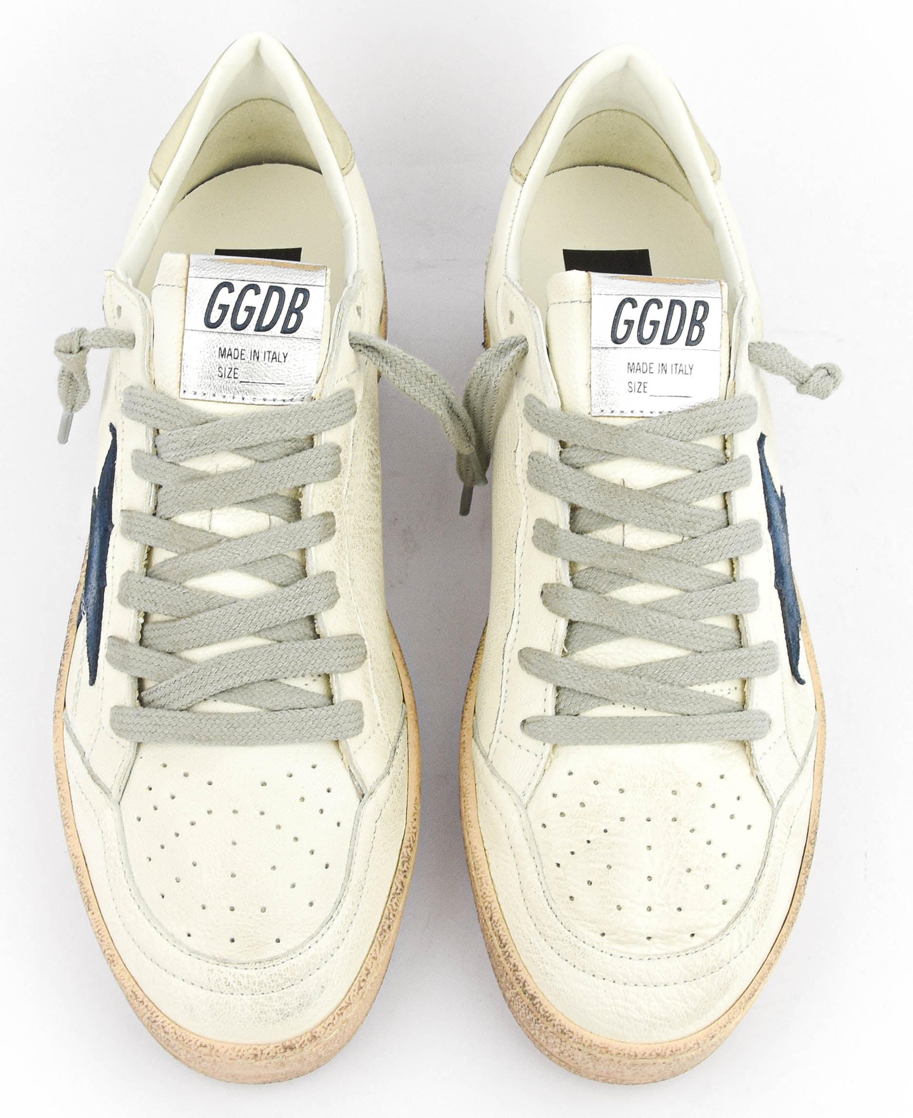 GOLDEN GOOSE BALLSTAR WHITE BLUE