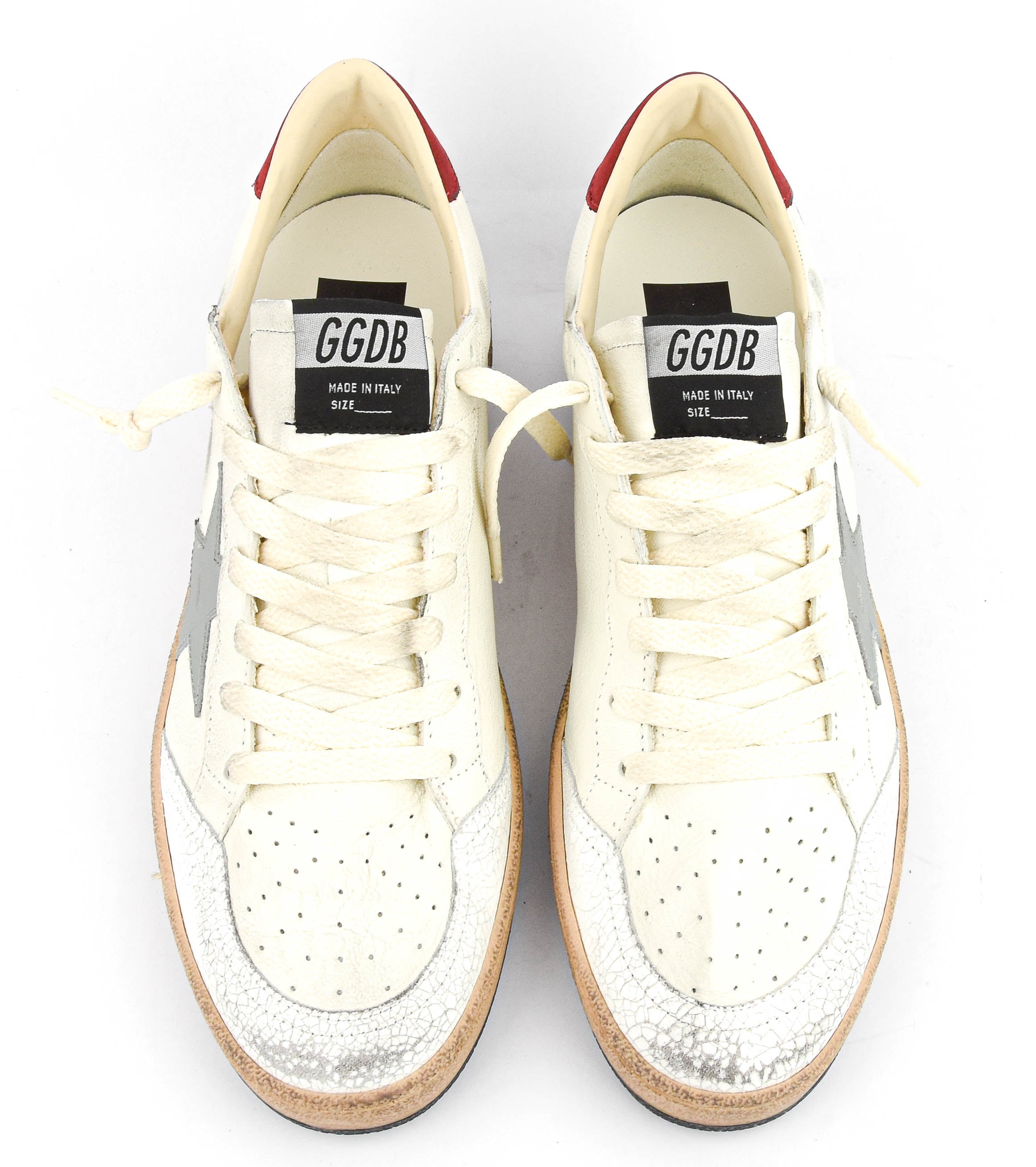 GOLDEN GOOSE BALLSTAR WHITE GREY RED