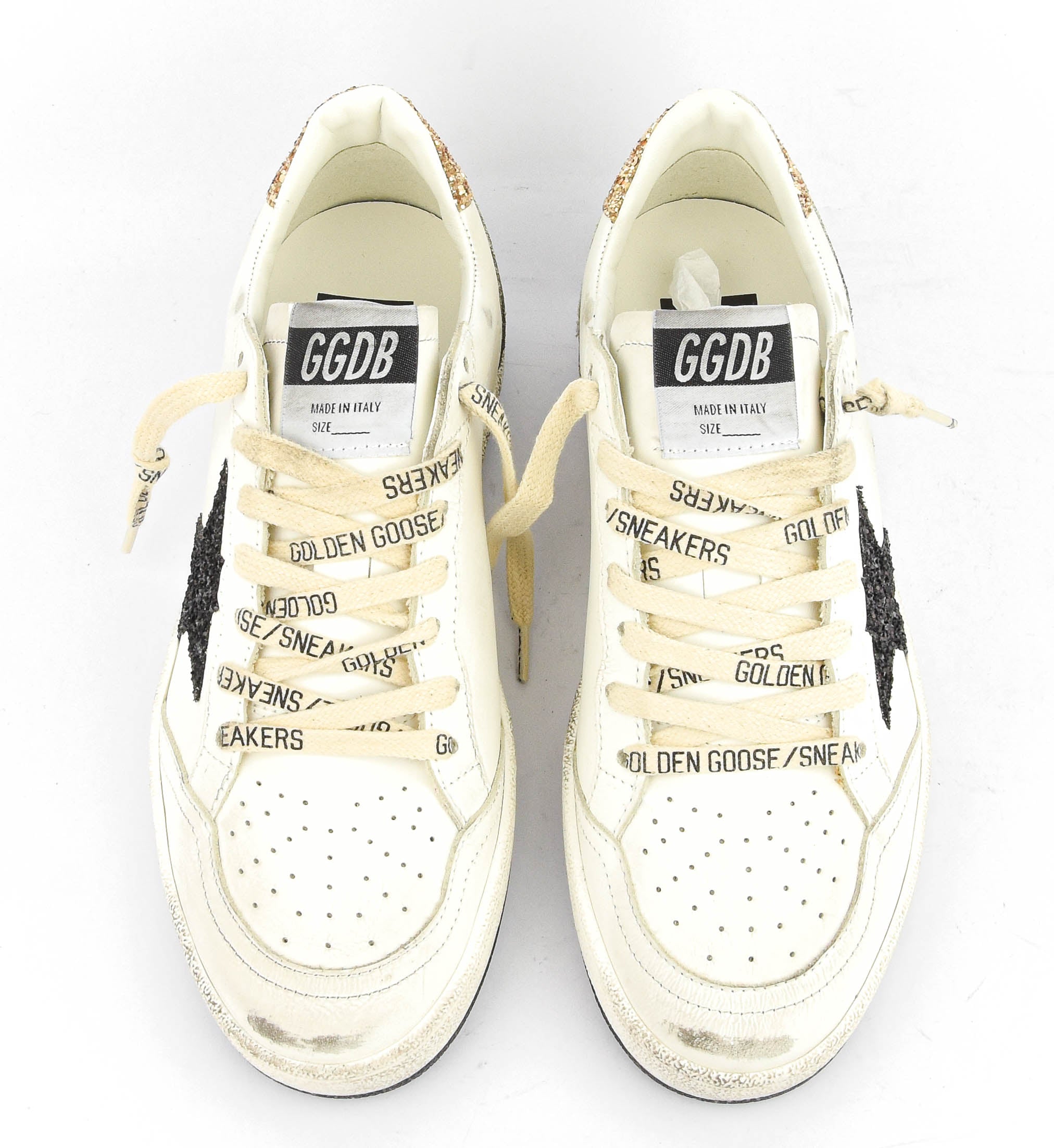 GOLDEN GOOSE BALLSTAR WHITE/BLACK/GOLD