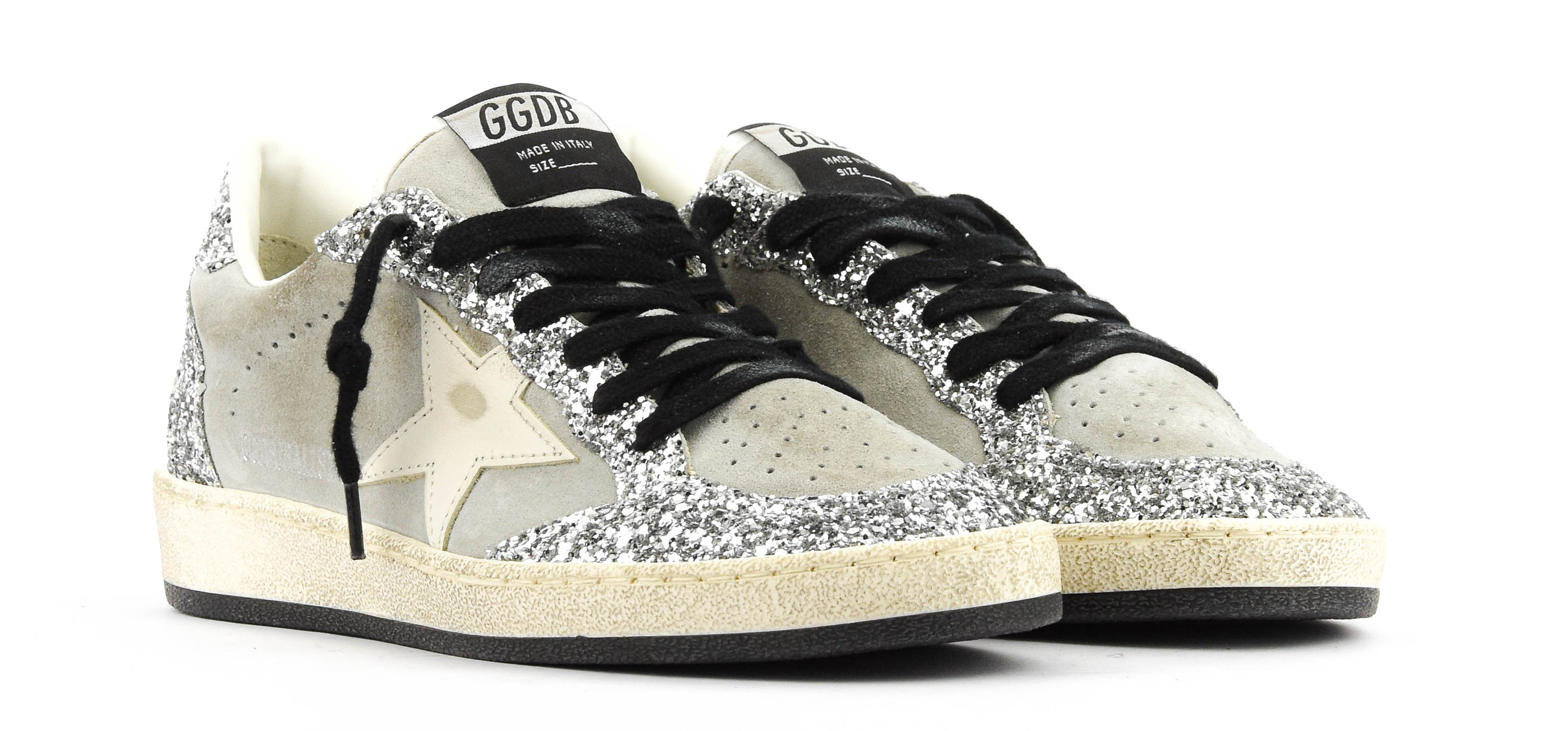 GOLDEN GOOSE BALLSTAR GREY/SILVER