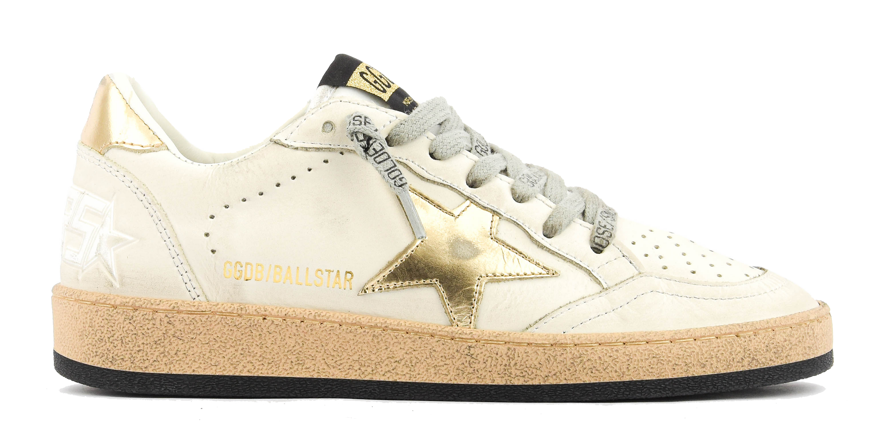 GOLDEN GOOSE BALLSTAR MILK/GOLD