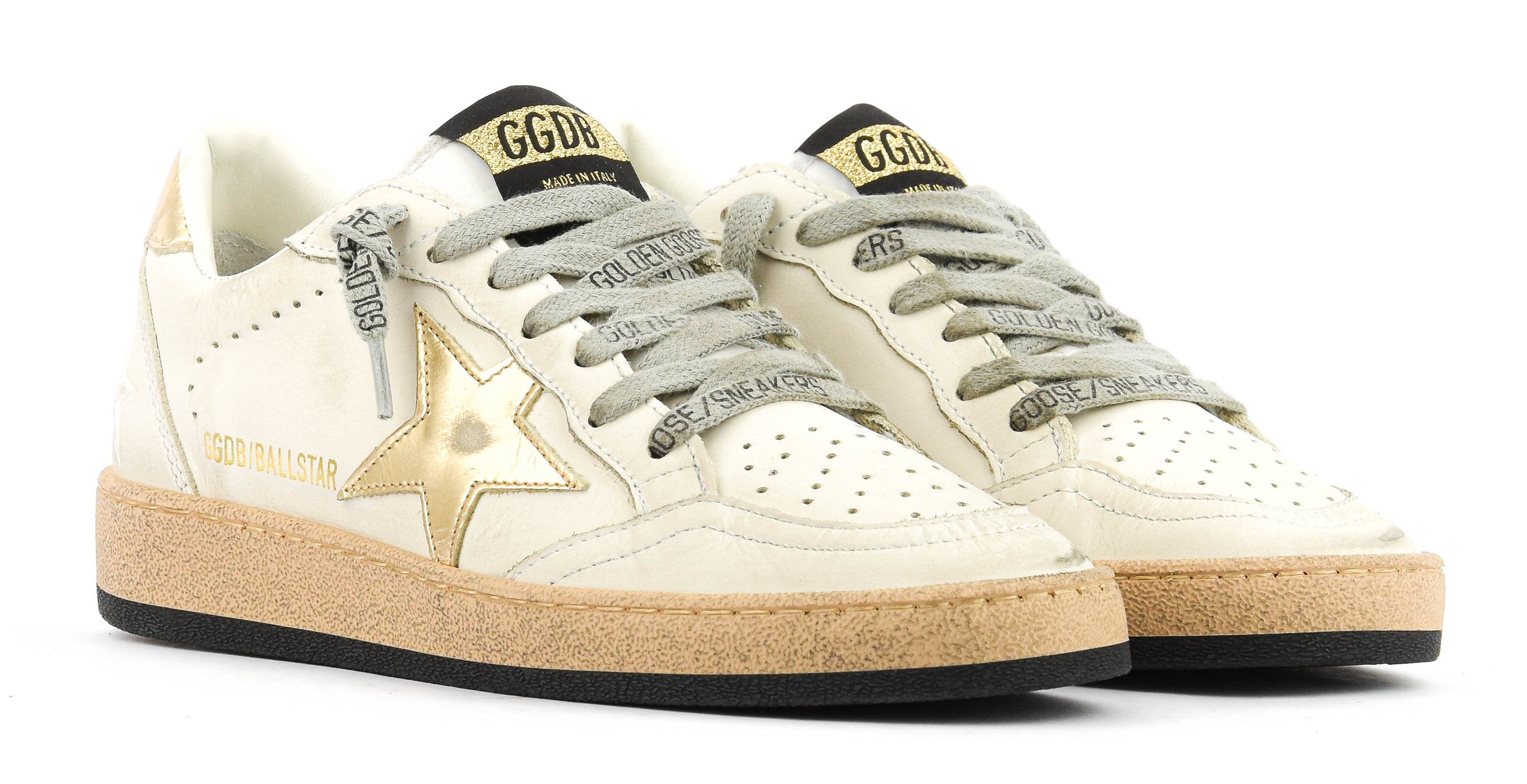 GOLDEN GOOSE BALLSTAR MILK/GOLD