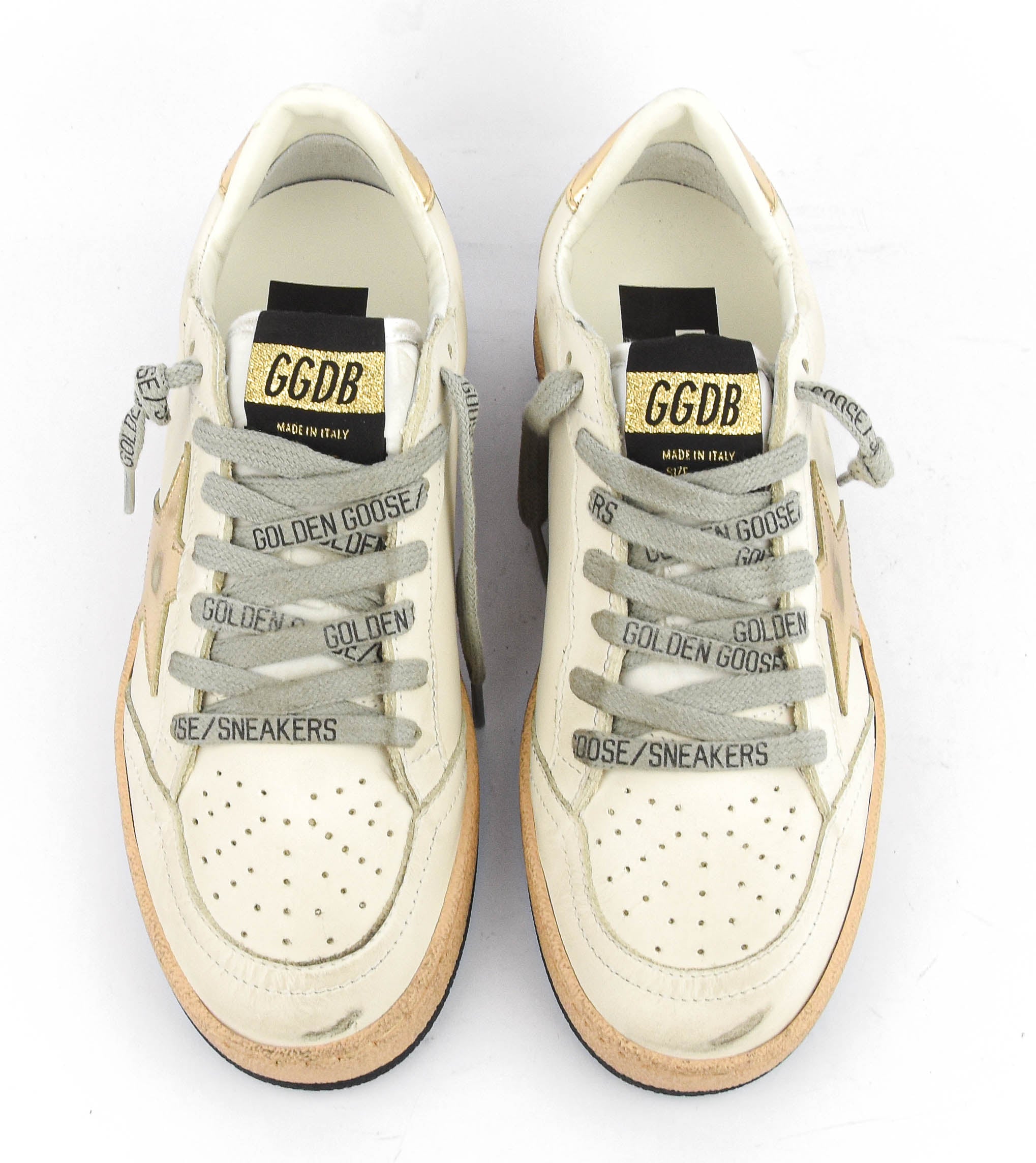 GOLDEN GOOSE BALLSTAR MILK/GOLD