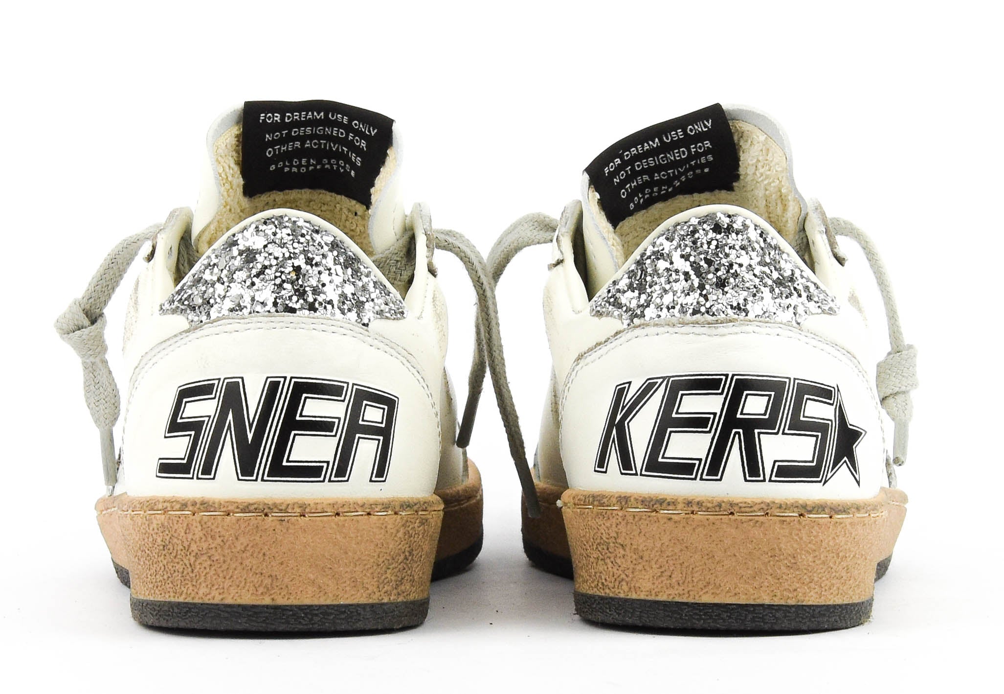 GOLDEN GOOSE BALLSTAR WHITE/SILVER