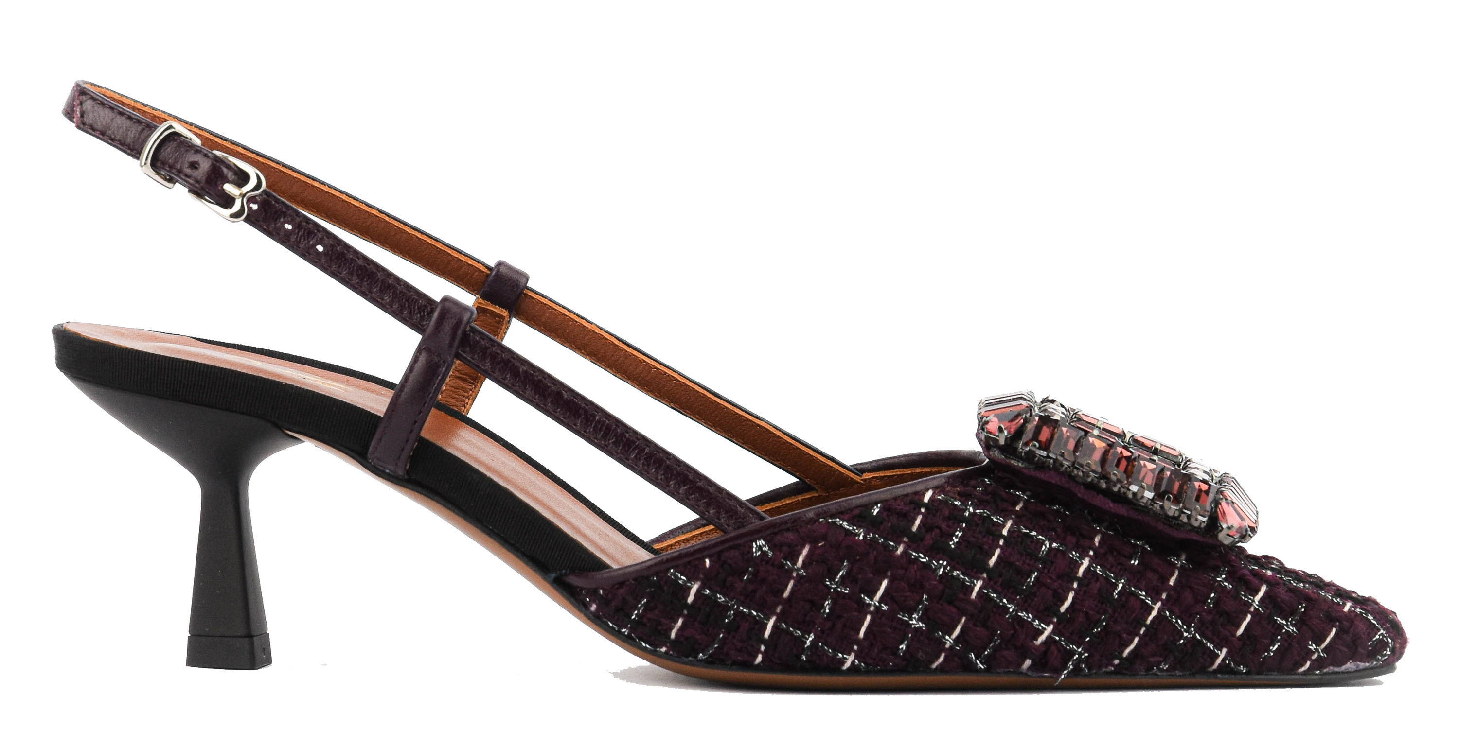 PAUL WARMER LOULOU SQUARE BOUCLE bordo